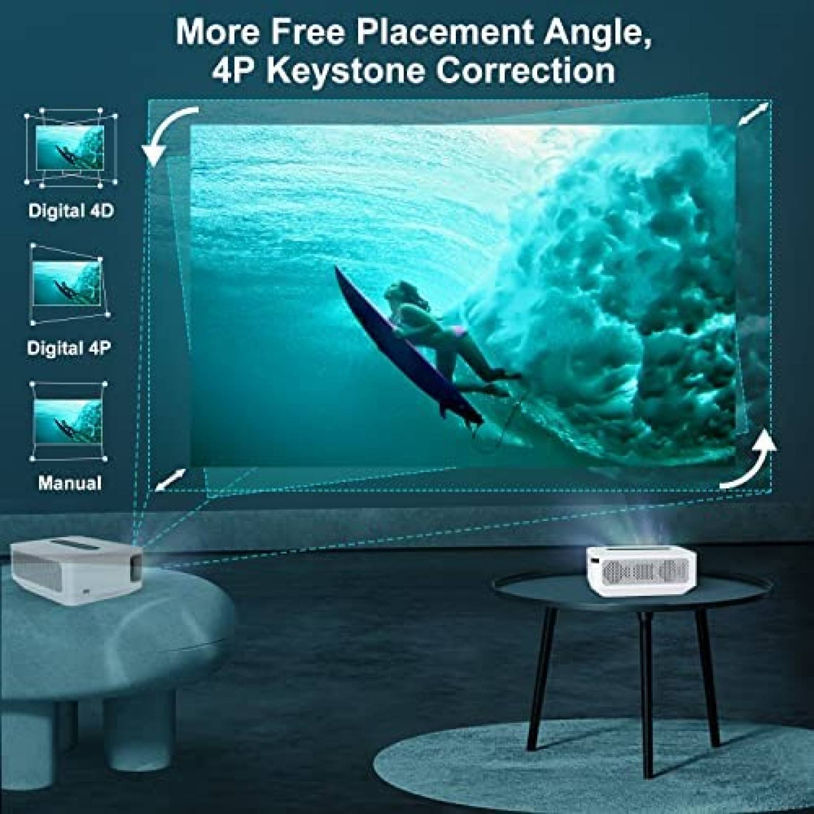 Proyector Xgody X1 12000L 4K 1080p Nativo 5W HiFi -Blanco