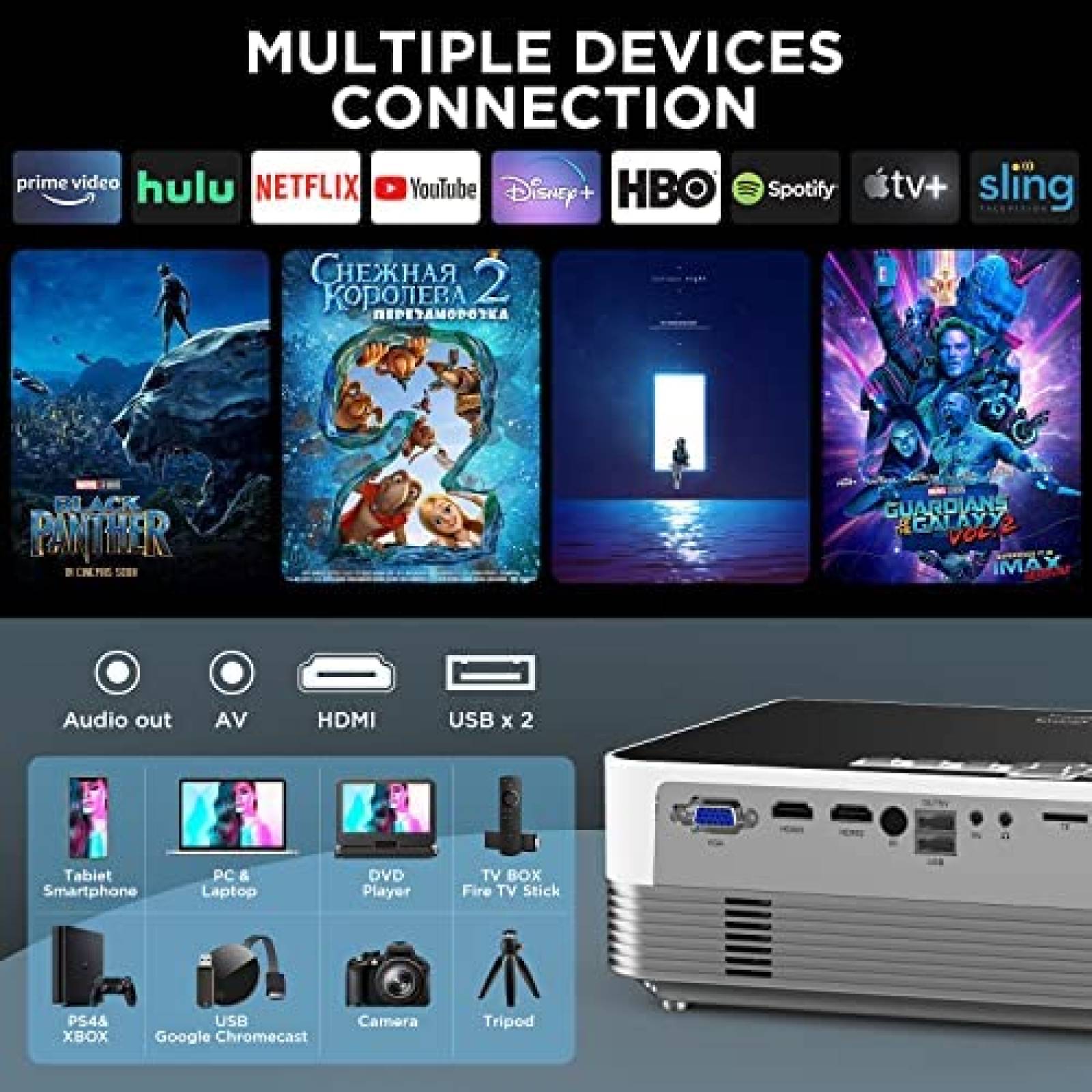 Proyector MOOKA FAMILY 300'' 4K FHD 8500 Lumens -Blanco