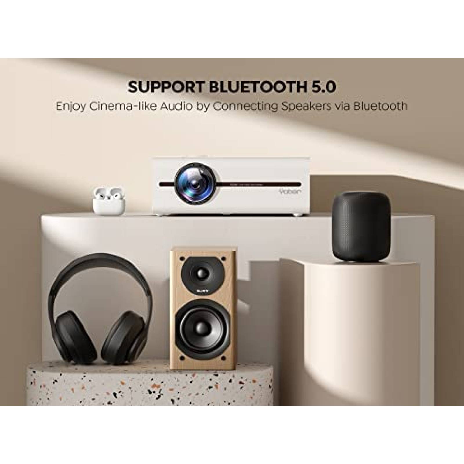 Proyector YABER V5 4K 1080P HDMI Bluetooth USB -Blanco