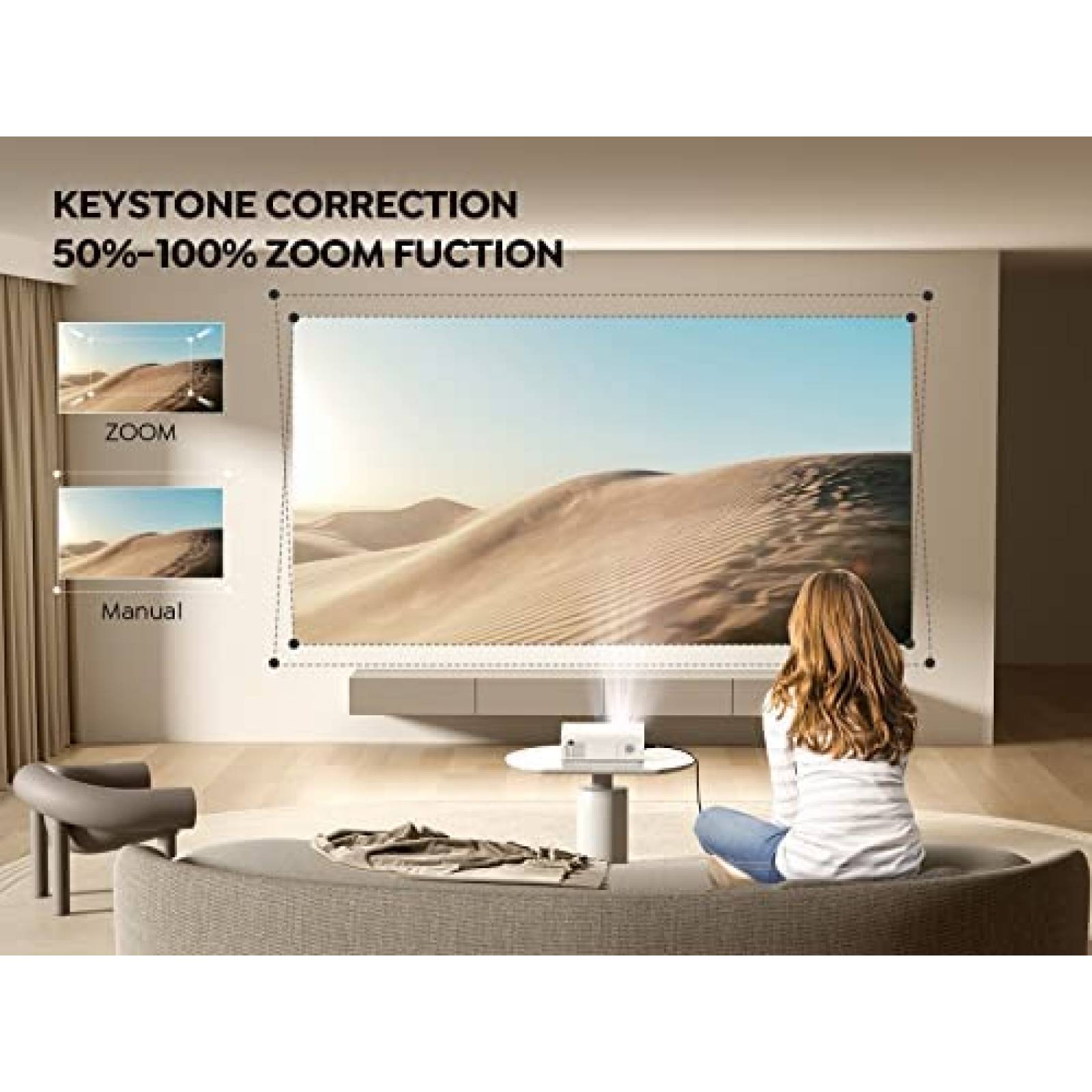 Proyector YABER V5 4K 1080P HDMI Bluetooth USB -Blanco