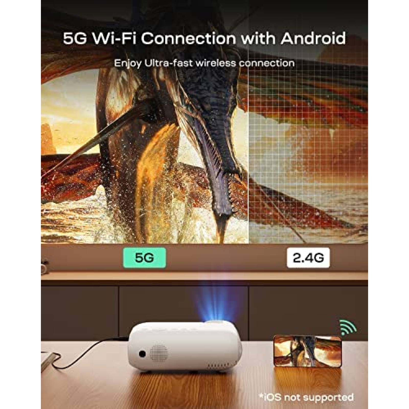 Proyector YOTON Y9 400 ANSI 1080P Nativo 4K -Blanco