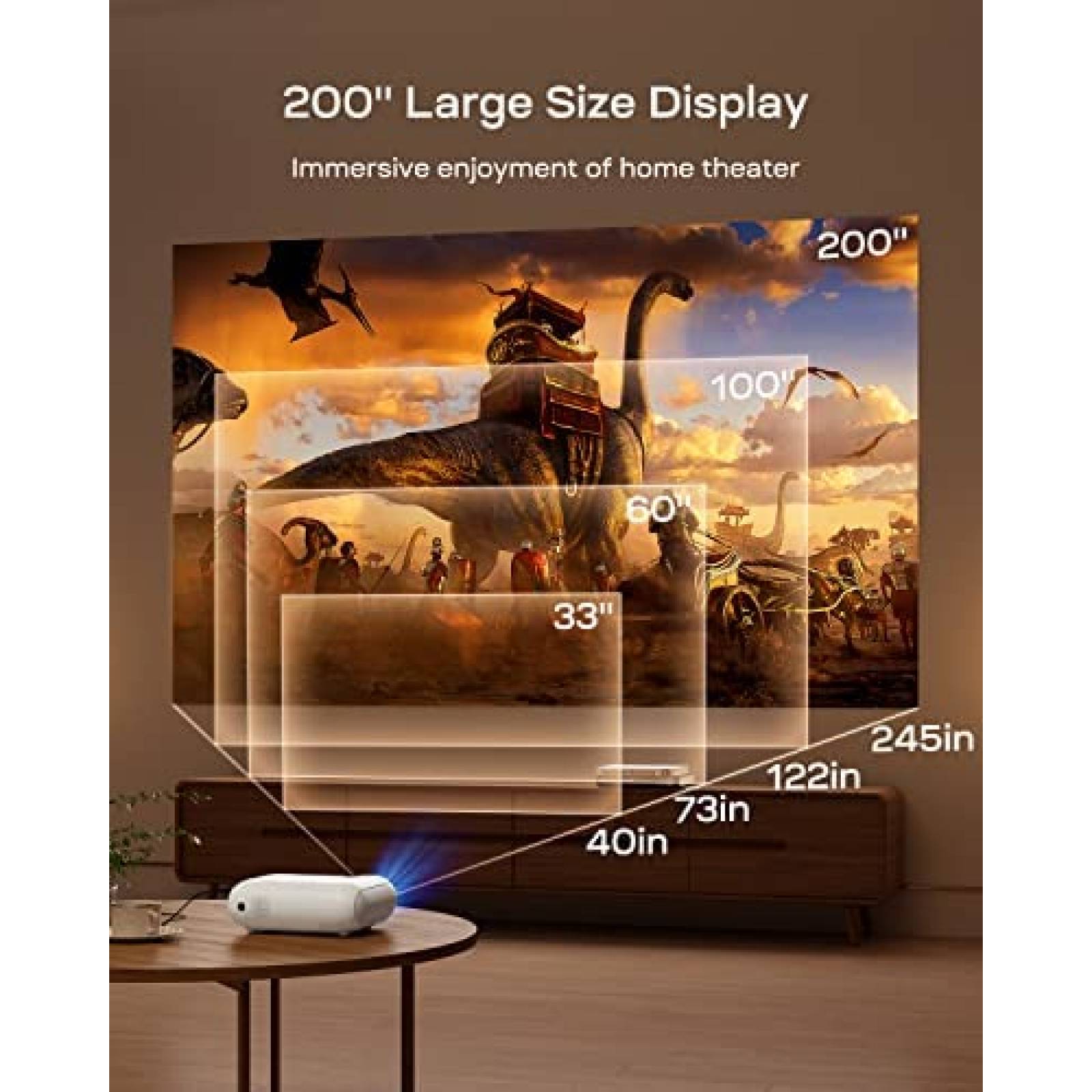 Proyector YOTON Y9 400 ANSI 1080P Nativo 4K -Blanco