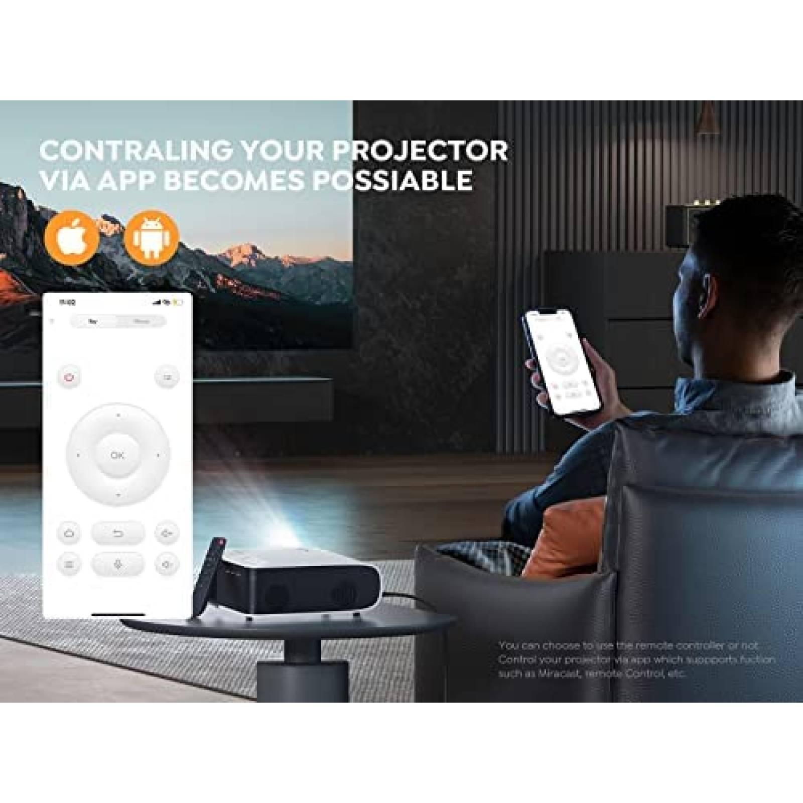 Proyector YABER PRO V8 1080p Nativo 4K 15000 Lumenes -Blanco