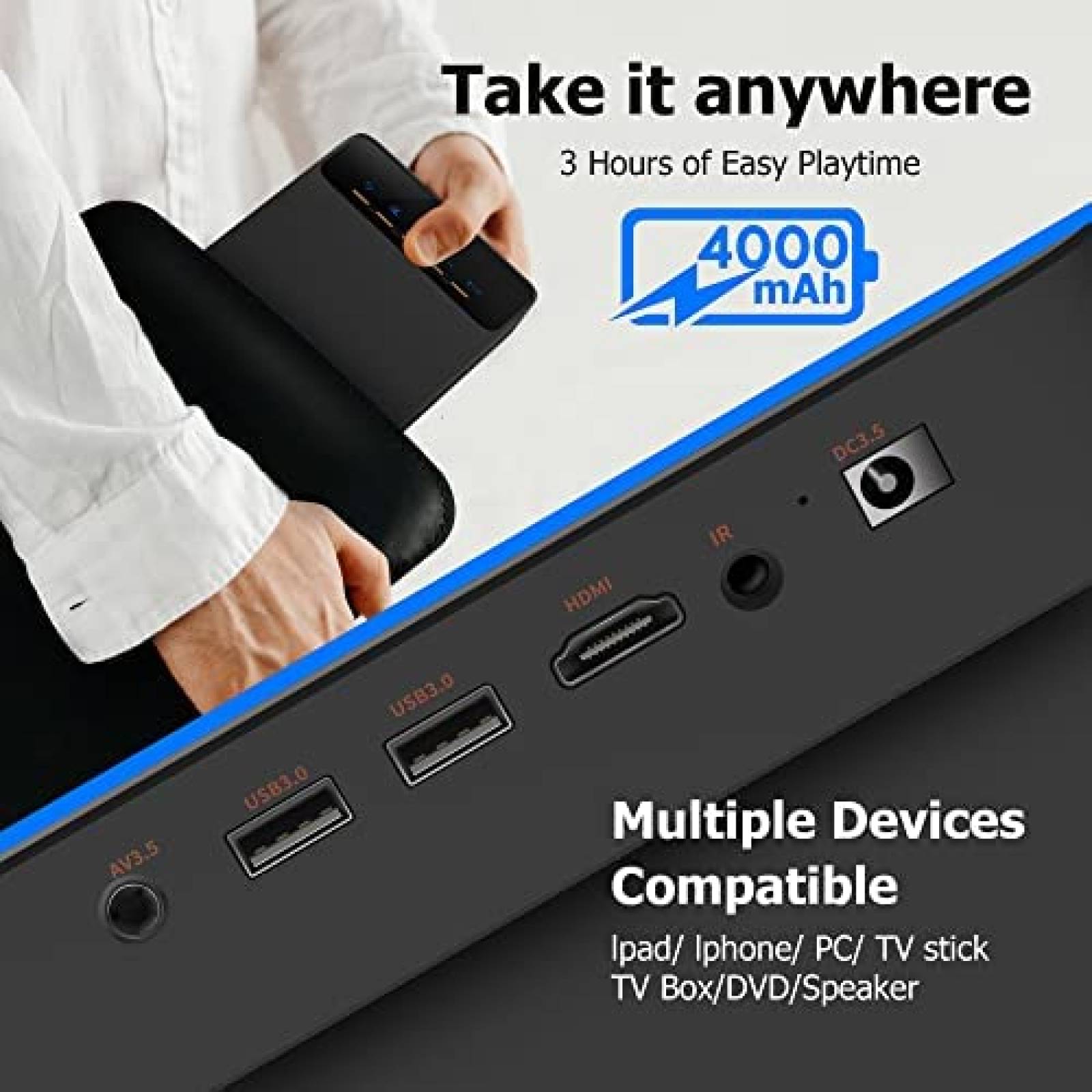 Mini Proyector staratlas 4K 150 ANSI 1280 x 720 -Negro