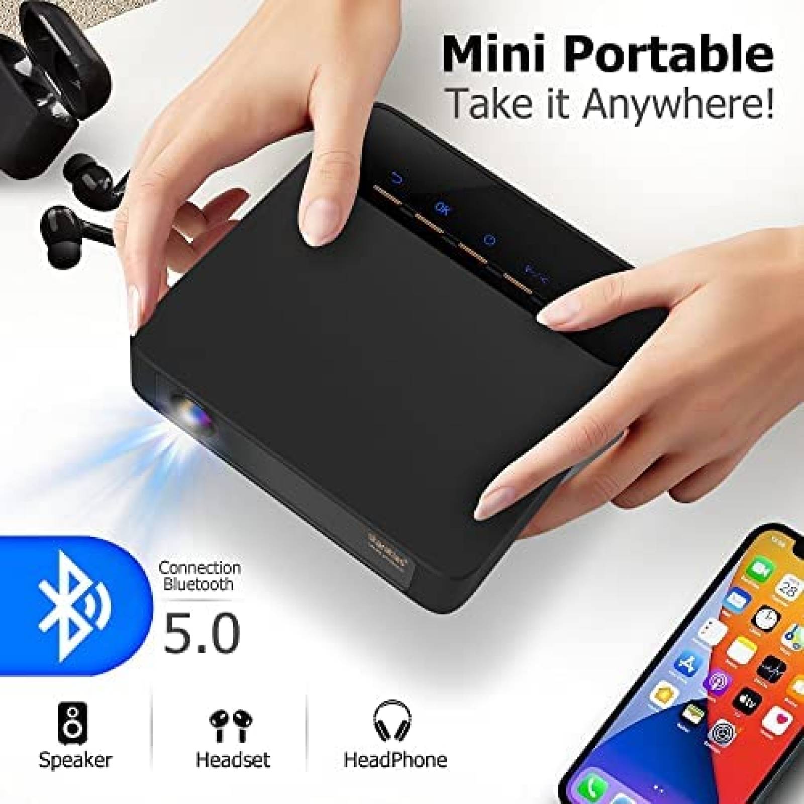 Mini Proyector staratlas 4K 150 ANSI 1280 x 720 -Negro