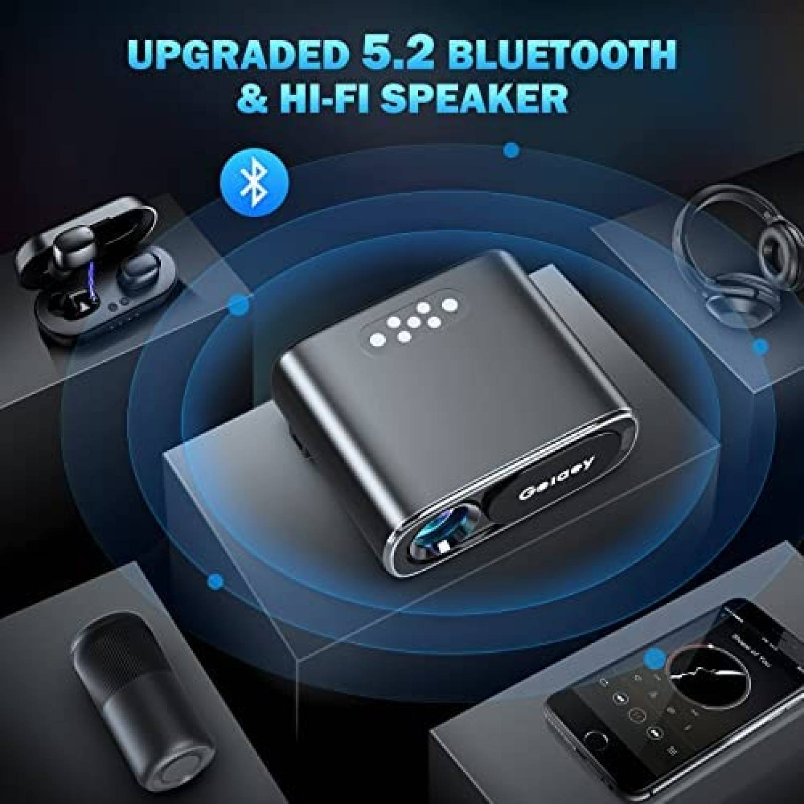 Proyector Goiaey GO1 4K WiFi 6 y Bluetooth 19000L -Negro