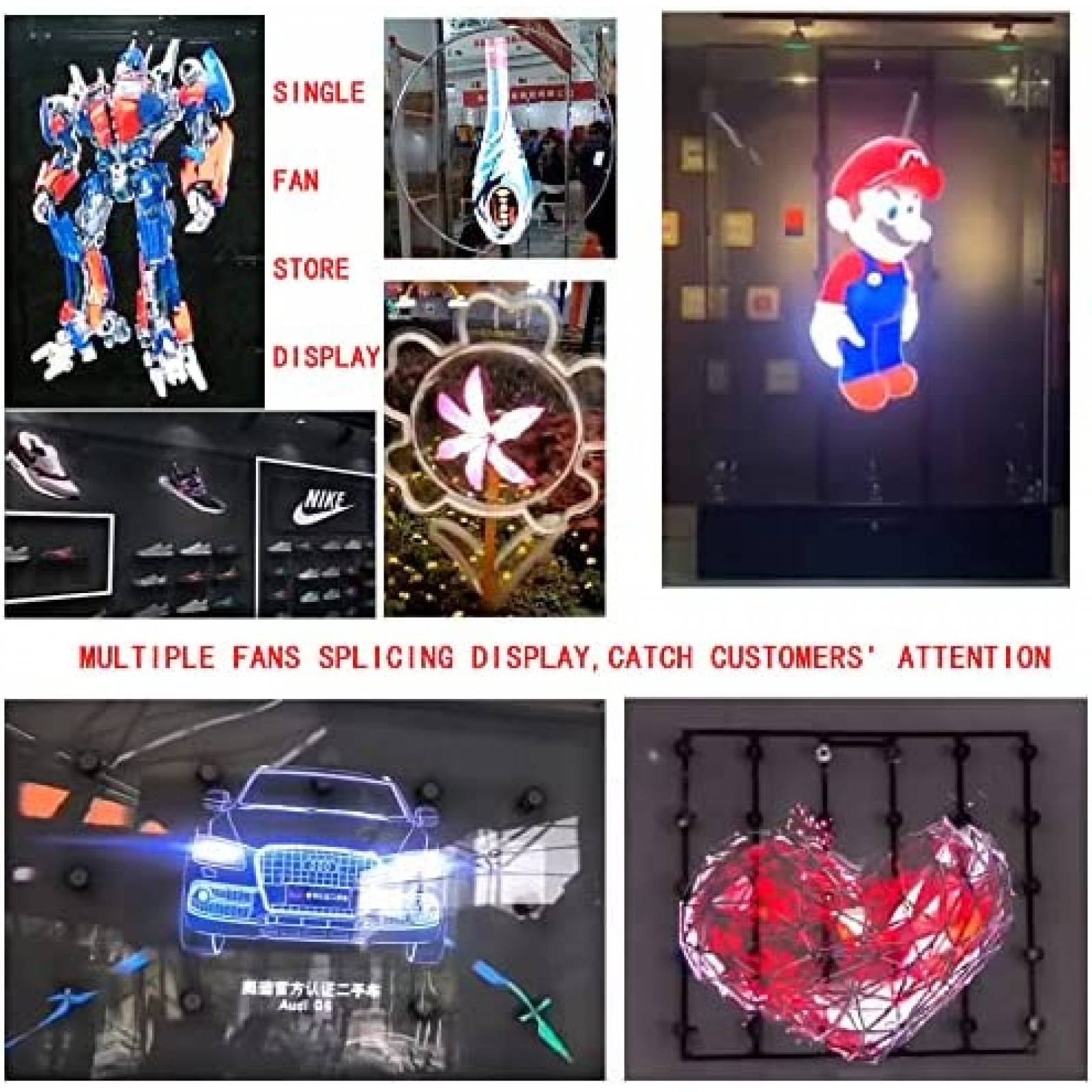 Ventilador de Visualizacion Holografica 3D WANTHER MS6 25.6"