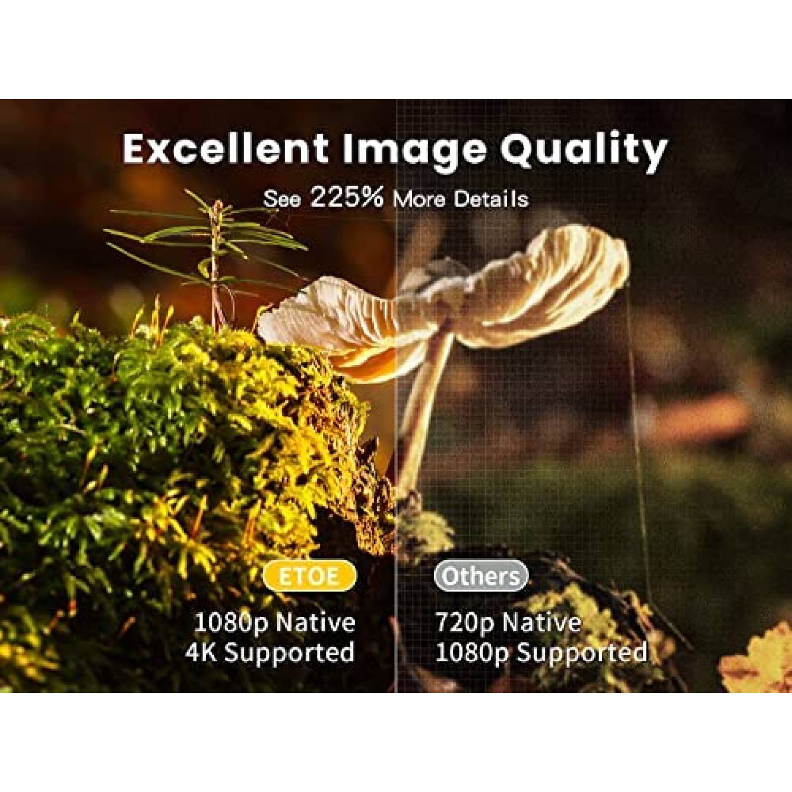 Proyector ETOE 350 lumenes ANSI 1080P 4K Bluetooth -Negro