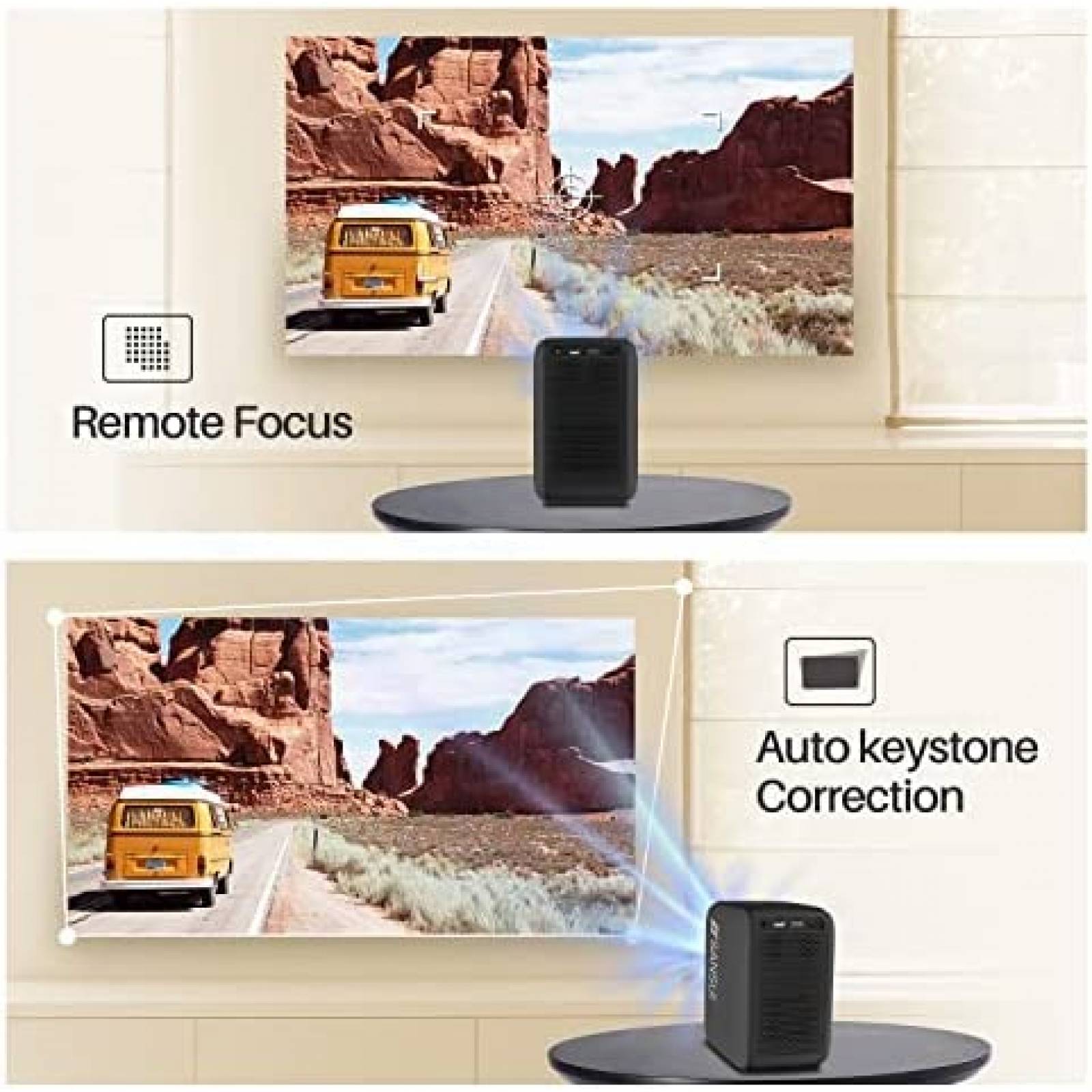 Proyector SANSUI con WiFi y Bluetooth 10000 lumenes -Negro