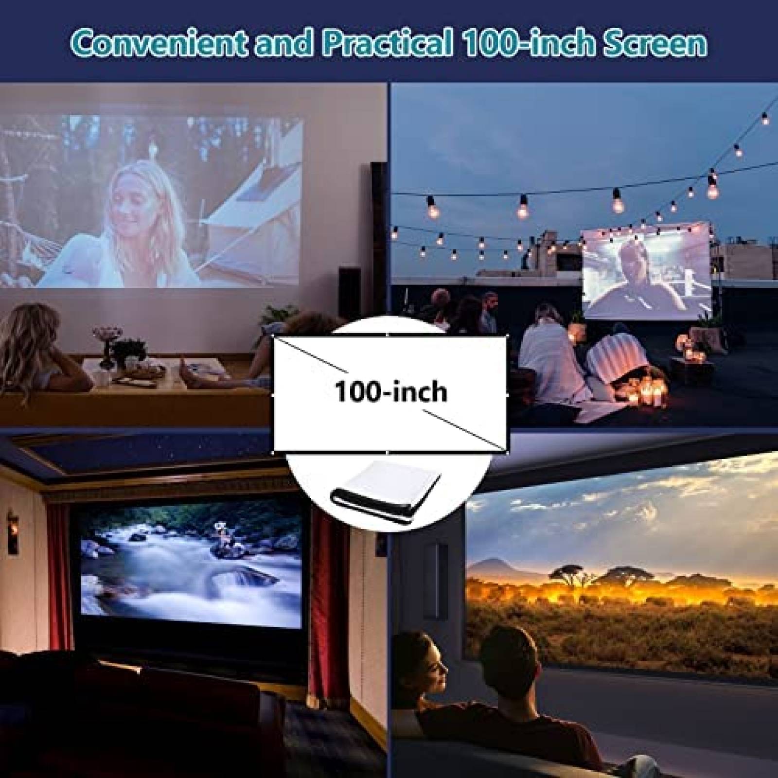 Mini Proyector PANSEBA Bluetooth 5G y WiFi -Blanco