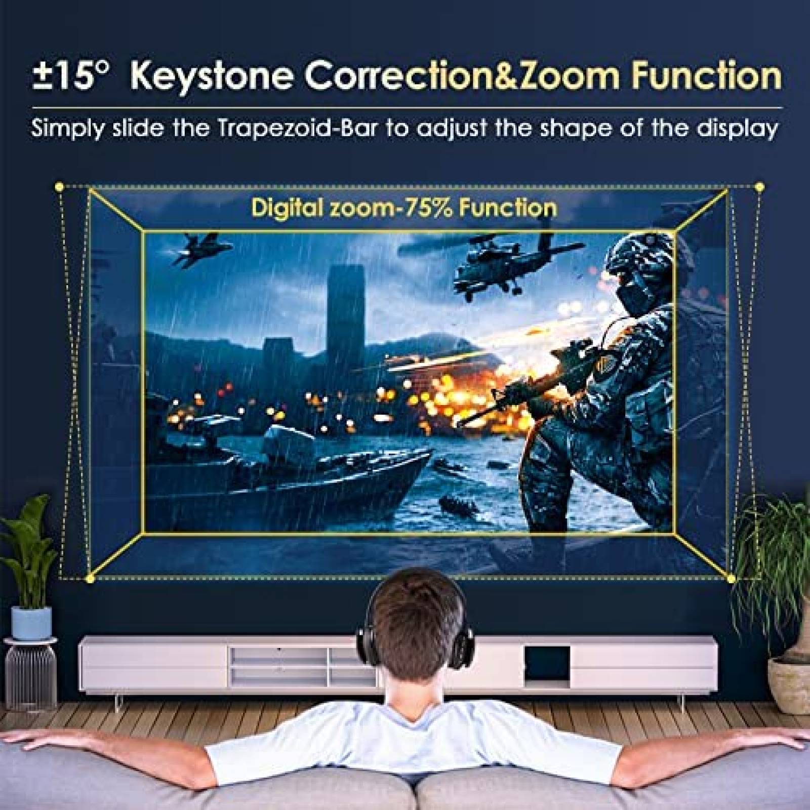 Proyector XGODY A4300 FHD 1080P 9200L 5G HDMI VGA USB -Negro