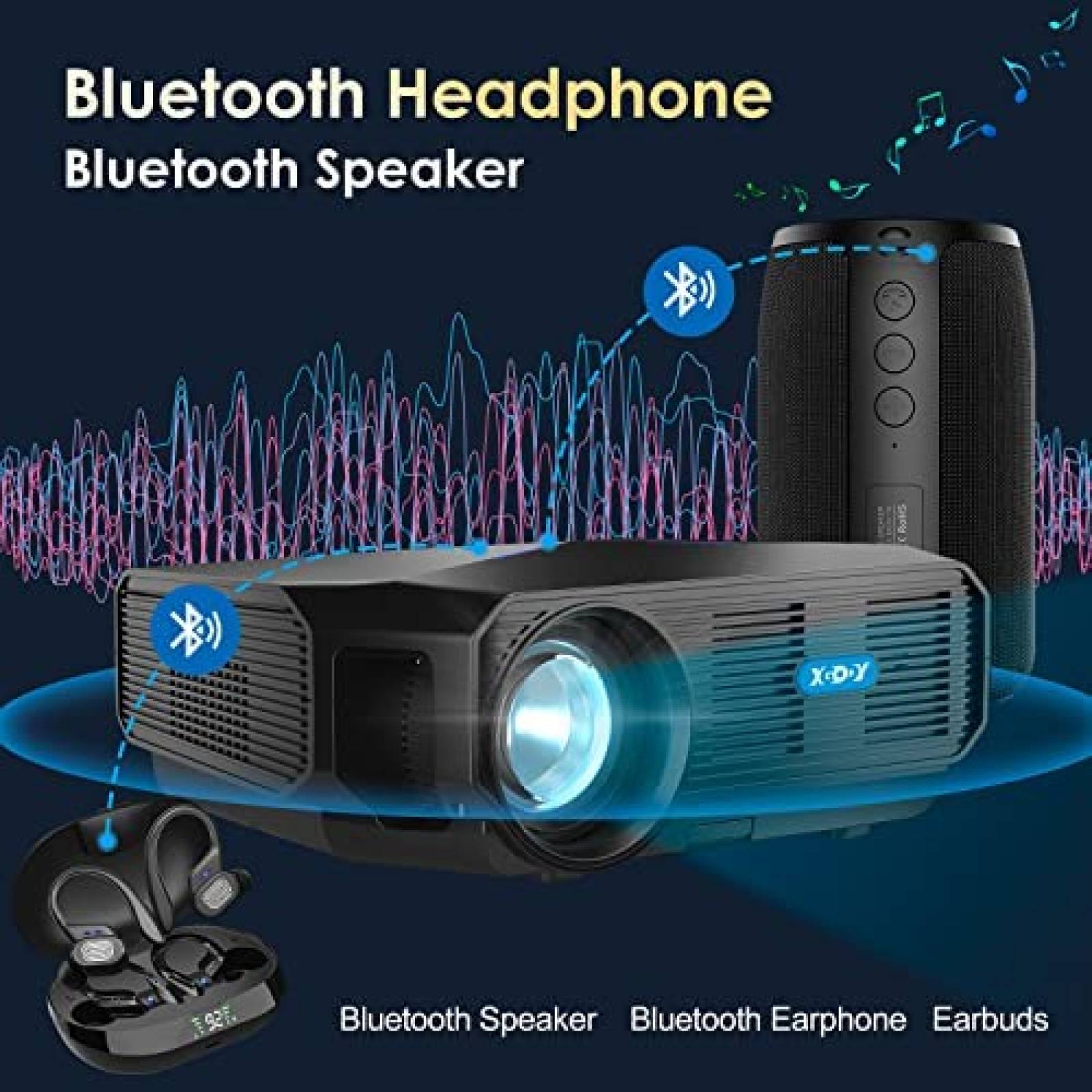 Proyector XGODY A4300 FHD 1080P 9200L 5G HDMI VGA USB -Negro