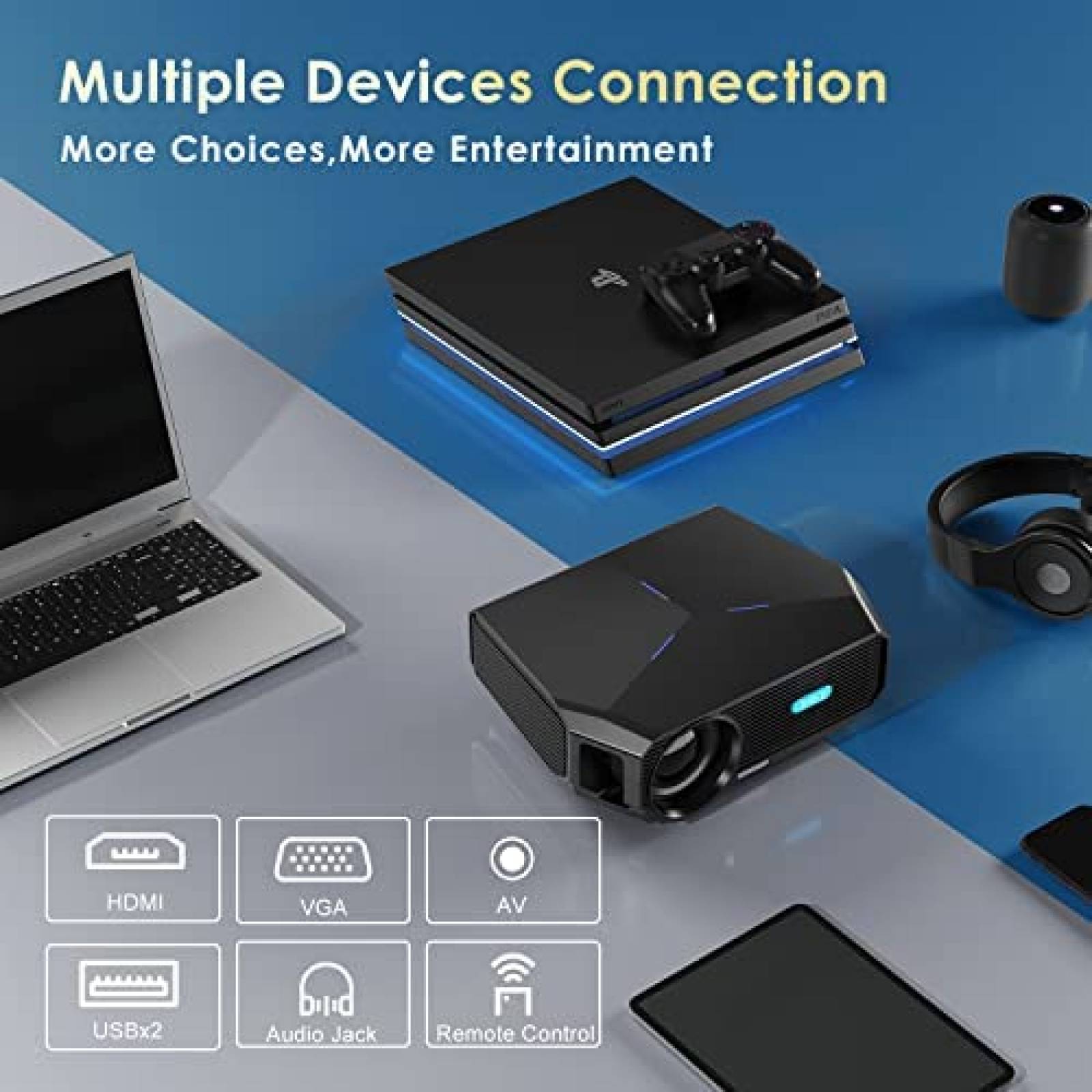 Proyector XGODY A4300 FHD 1080P 9200L 5G HDMI VGA USB -Negro