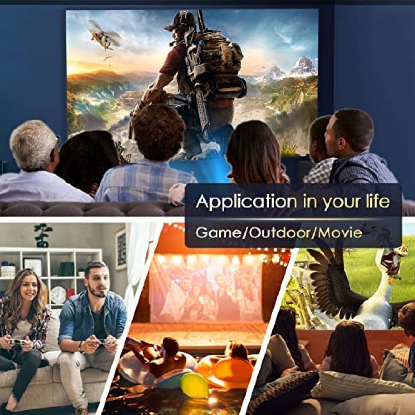 Proyector XGODY A4300 FHD 1080P 9200L 5G HDMI VGA USB -Negro