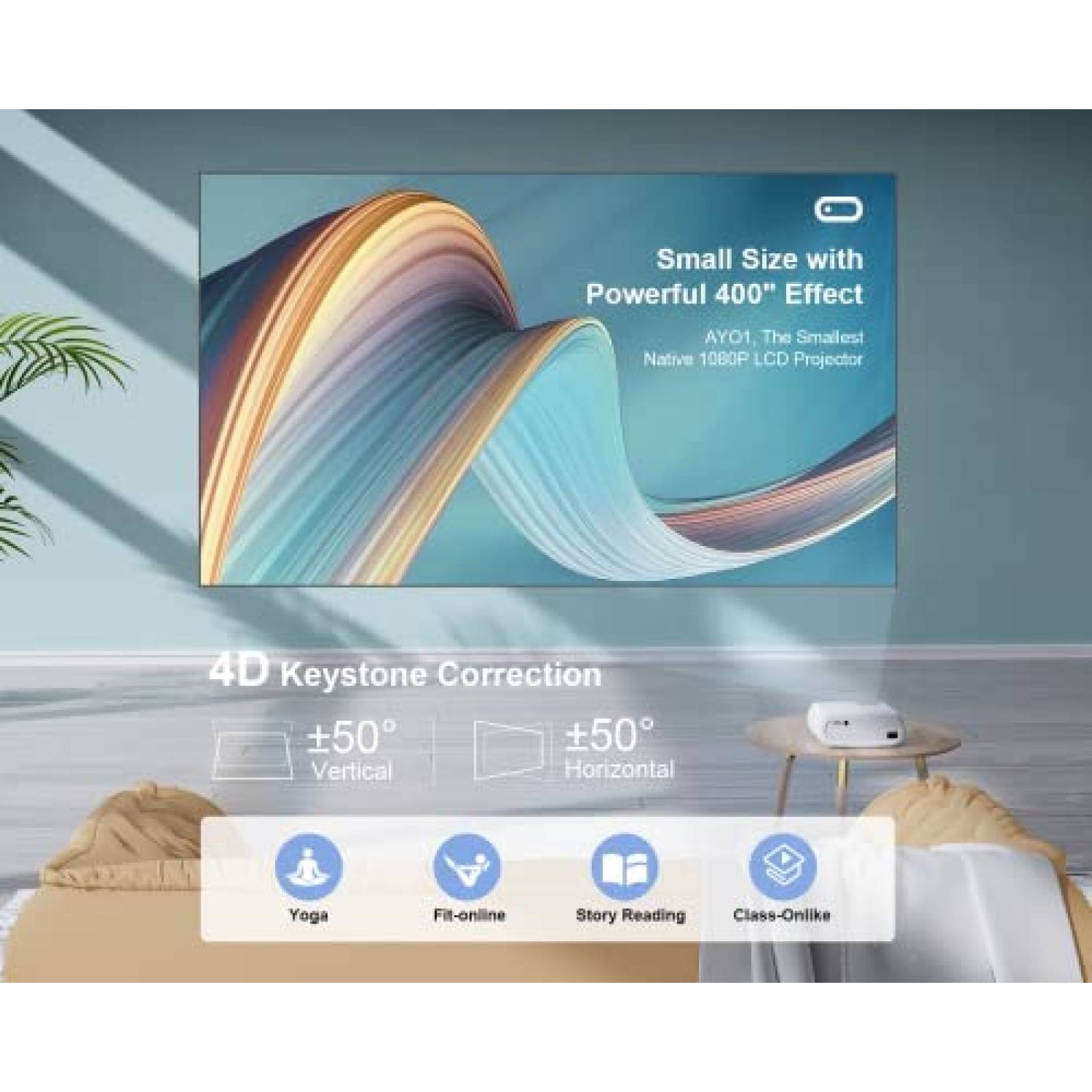 Proyector ONOAYO AYO1 WiFi 5G y Bluetooth 15000L -Blanco