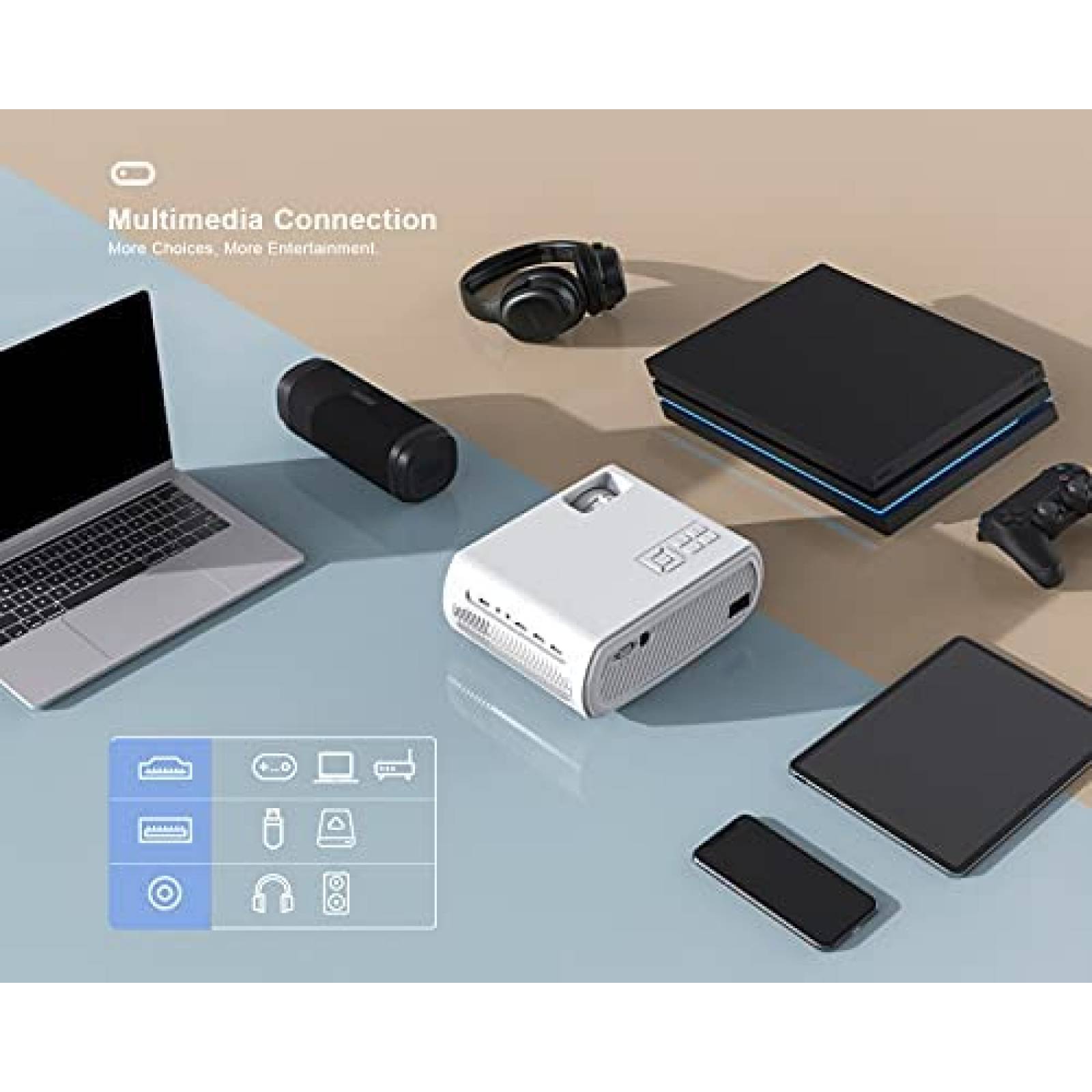 Proyector ONOAYO AYO1 WiFi 5G y Bluetooth 15000L -Blanco