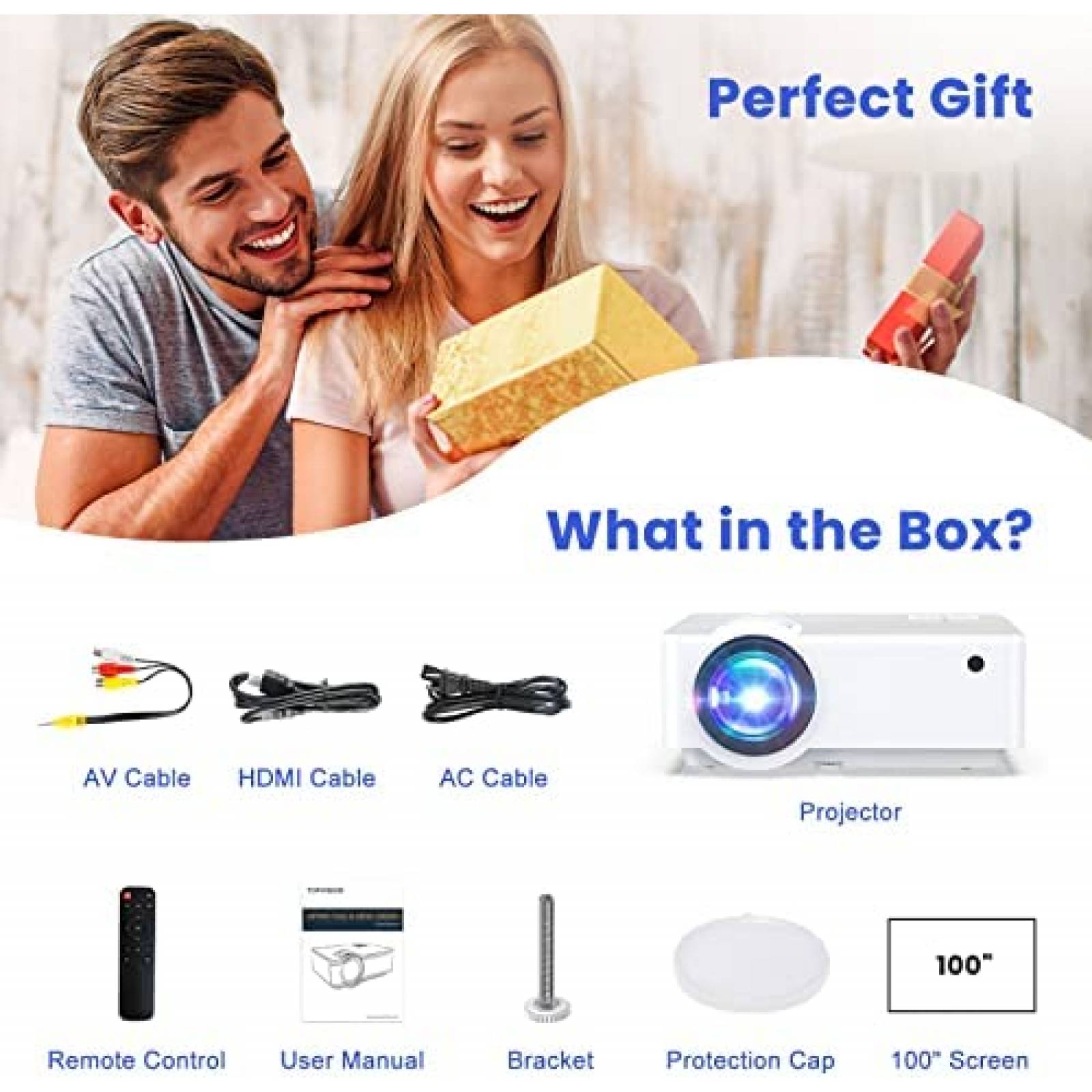 Proyector TOPVISION LIFE 1080P HDMI USB AV -Blanco