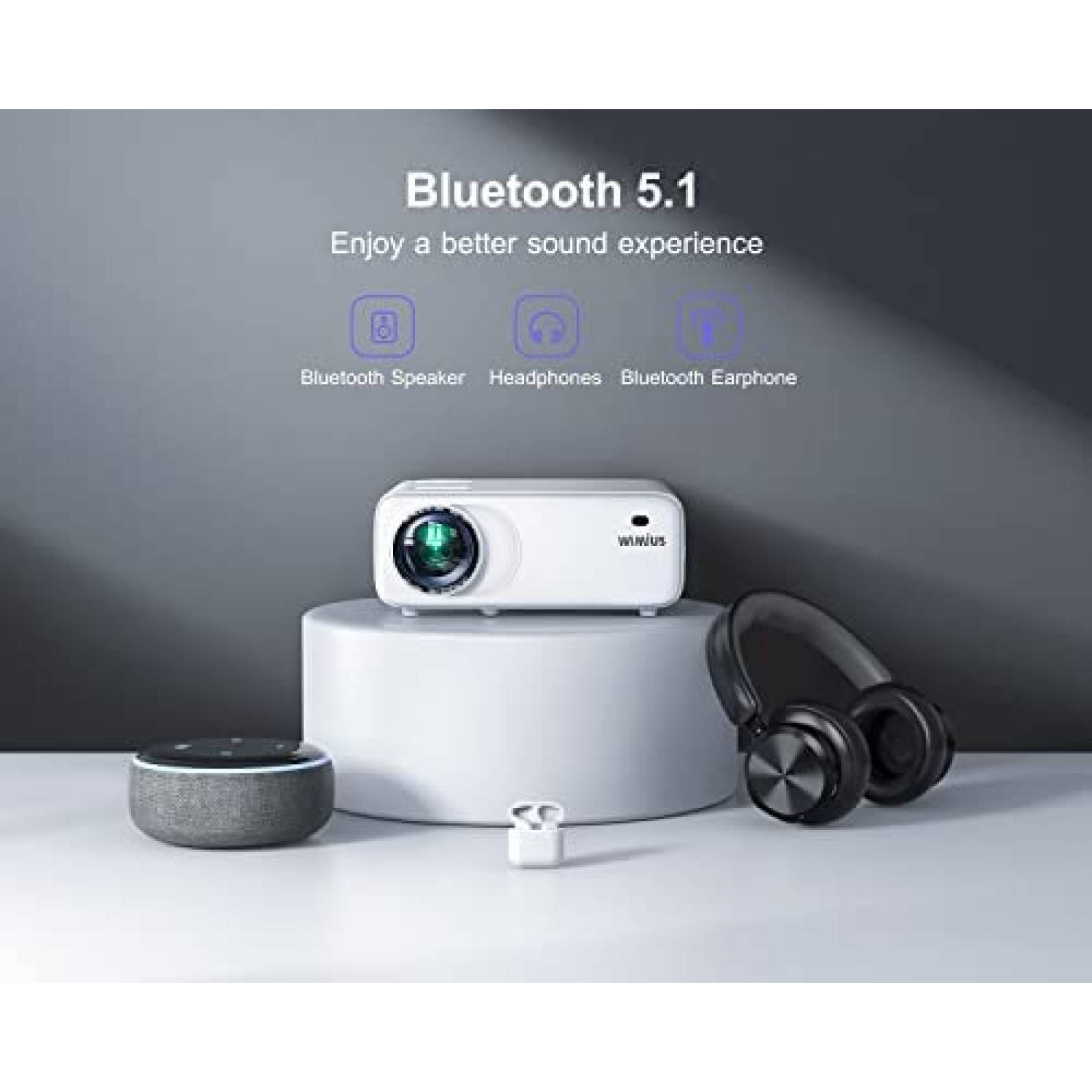 Proyector WiMiUS W6 4K 5G WiFi - Bluetooth 1080P -Blanco