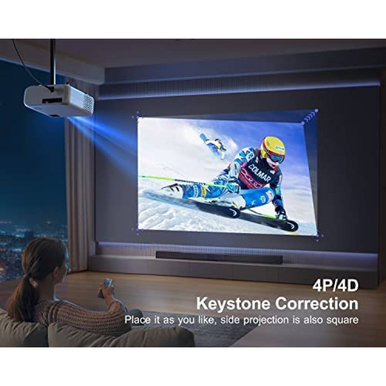 Proyector WiMiUS W6 4K 5G WiFi - Bluetooth 1080P -Blanco