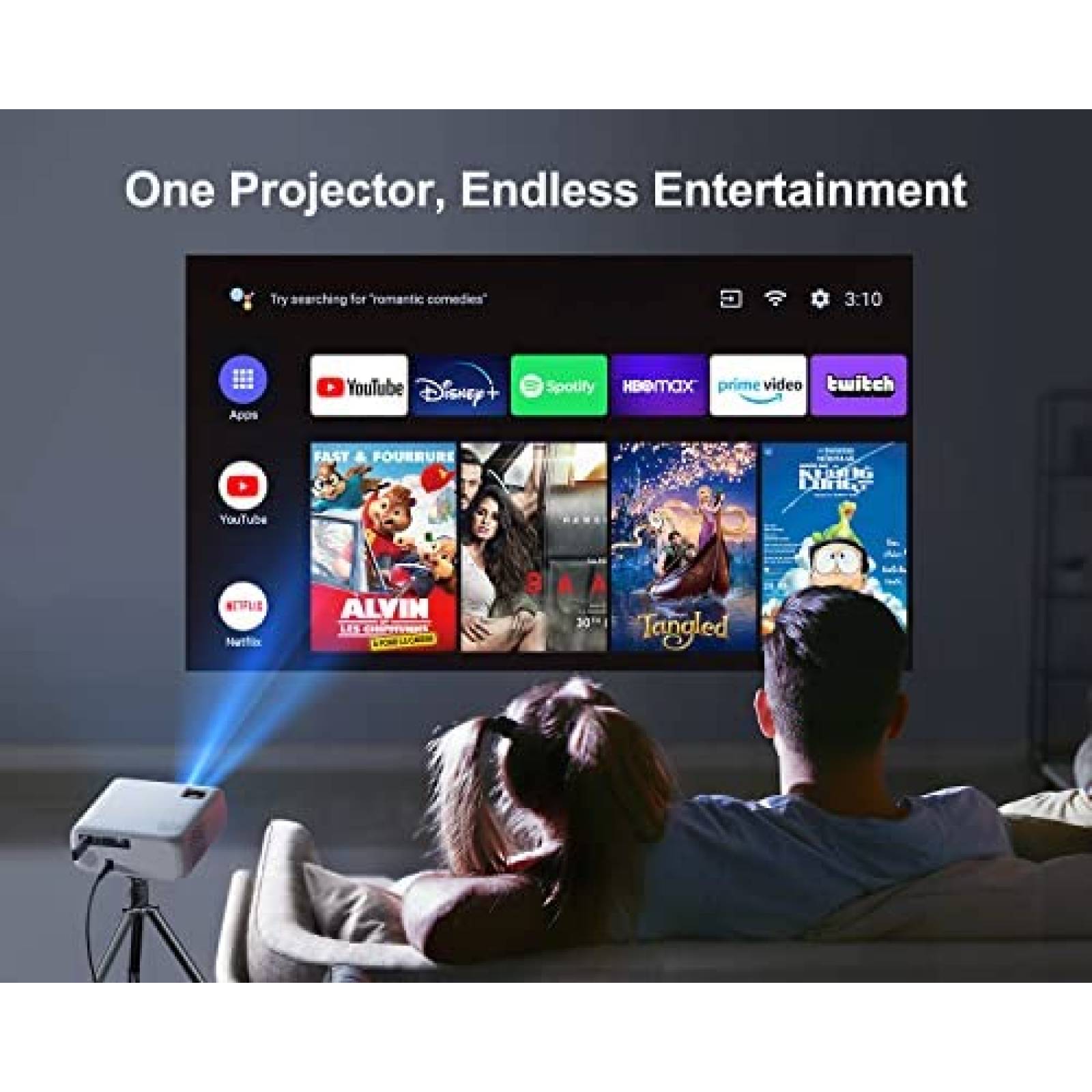 Proyector WiMiUS W6 4K 5G WiFi - Bluetooth 1080P -Blanco