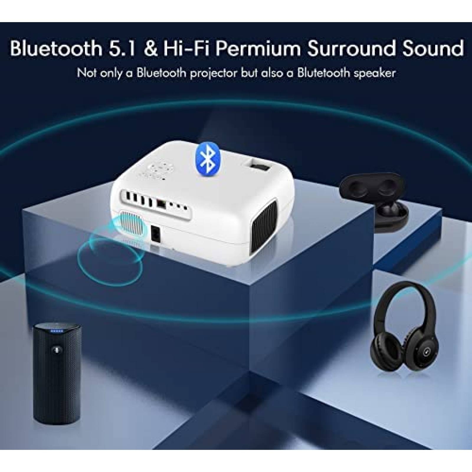 Proyector Xiaoya Bluetooth 5G WiFi 4K 15000L -Blanco