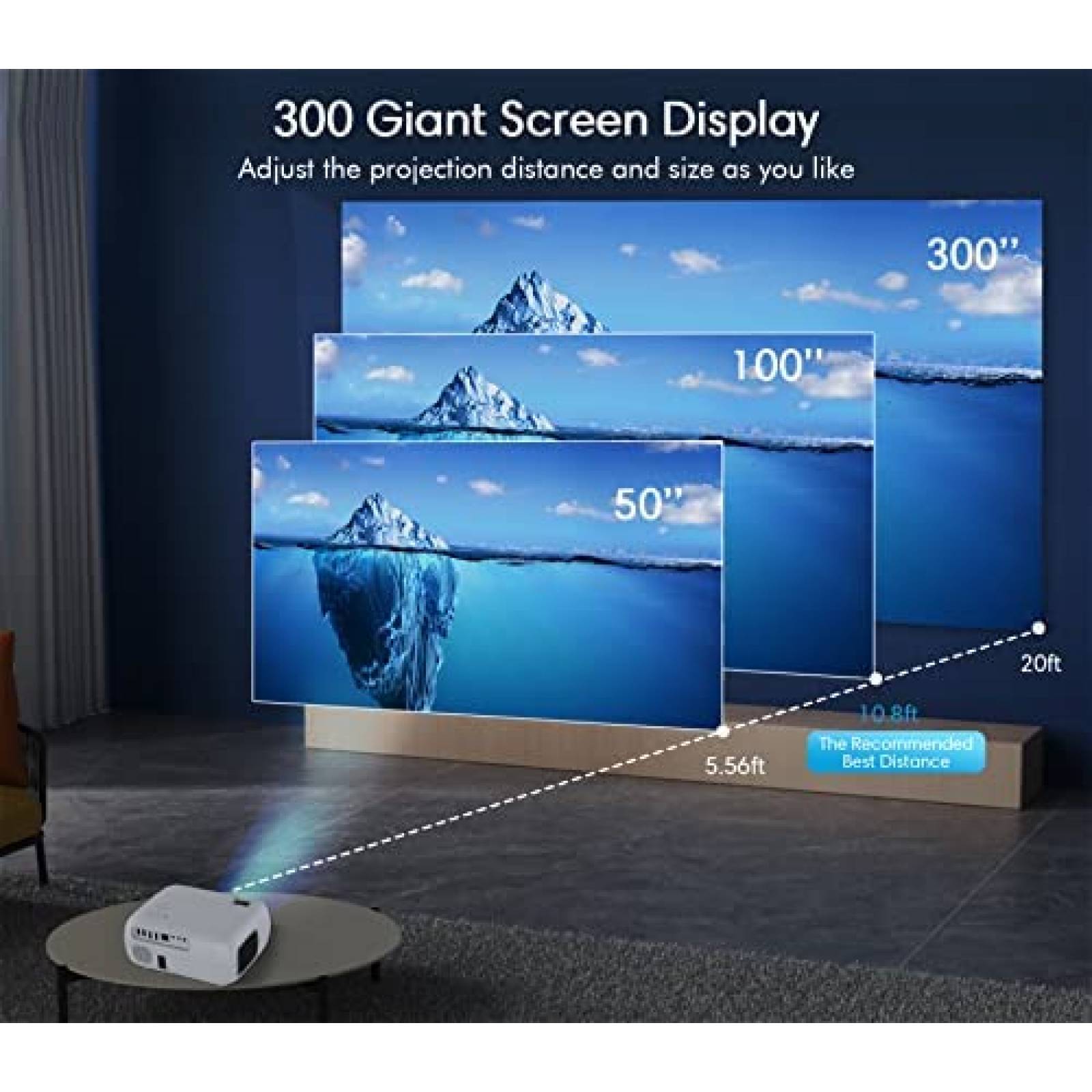 Proyector Xiaoya Bluetooth 5G WiFi 4K 15000L -Blanco