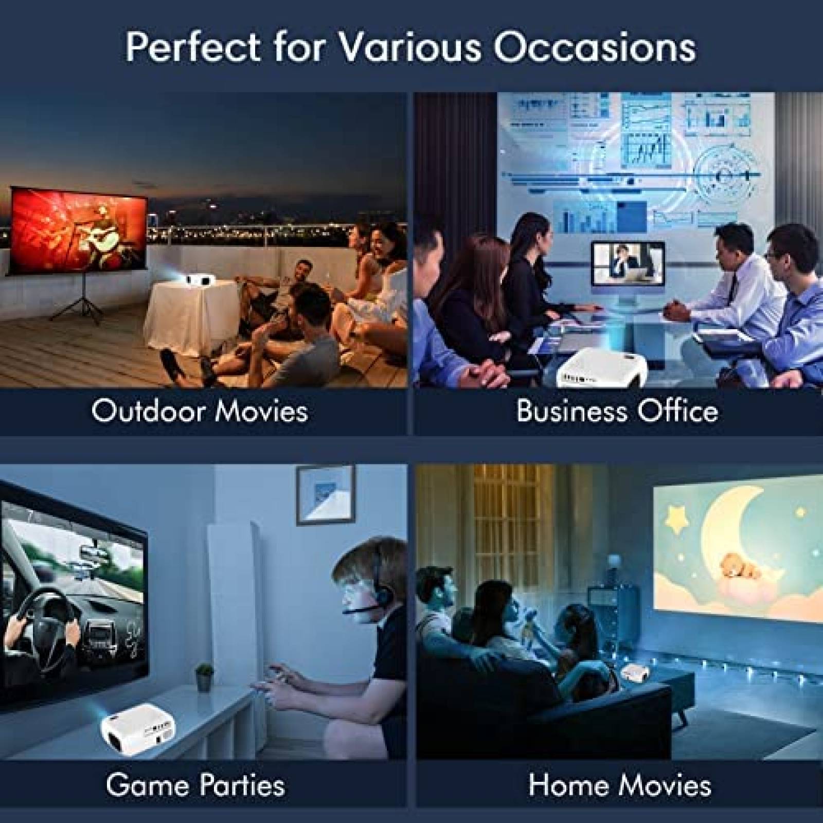 Proyector Xiaoya Bluetooth 5G WiFi 4K 15000L -Blanco