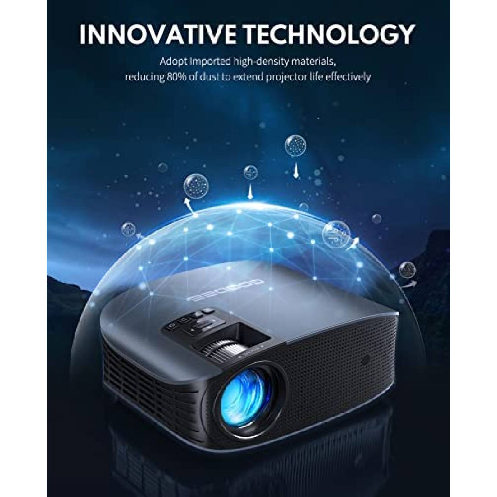 Proyector GooDee YG600 Plus 4K 1080P WiFi Bluetooth Portatil