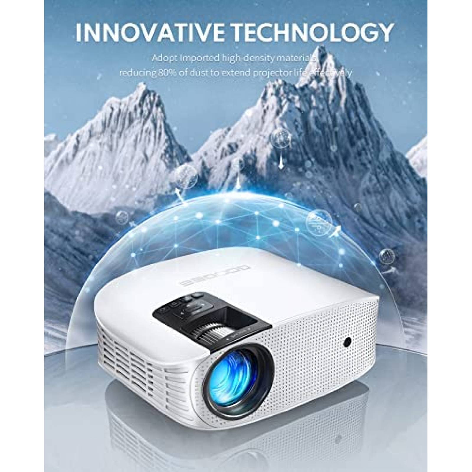 Proyector GooDee YG600 Plus HDMI 4K 1080P -Blanco