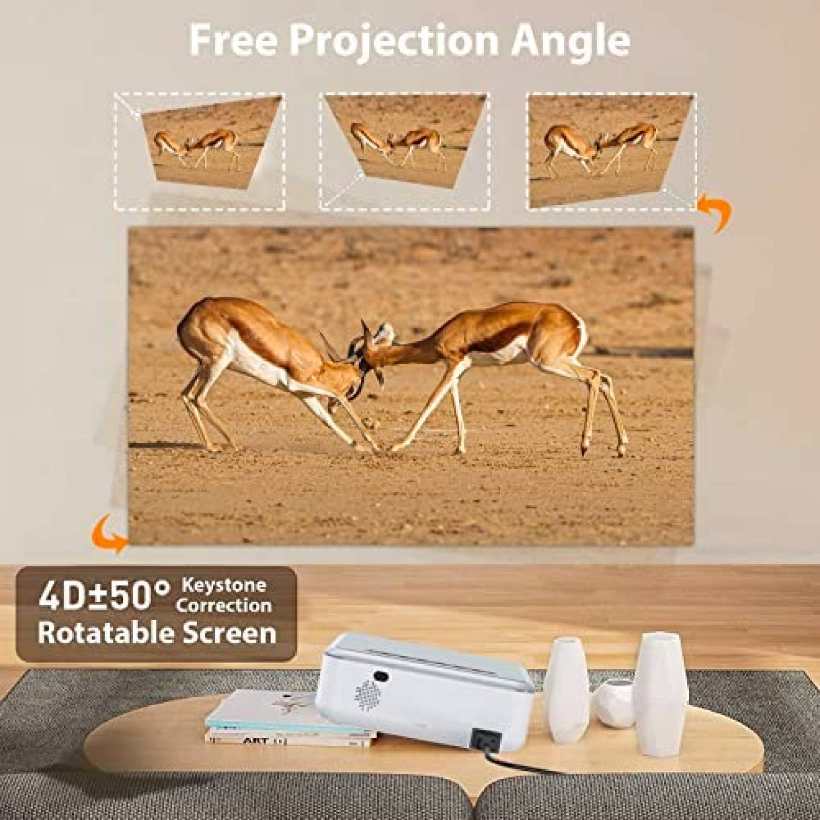 Proyector Xgody 5G WiFi - Bluetooth 1080P 4K -Blanco