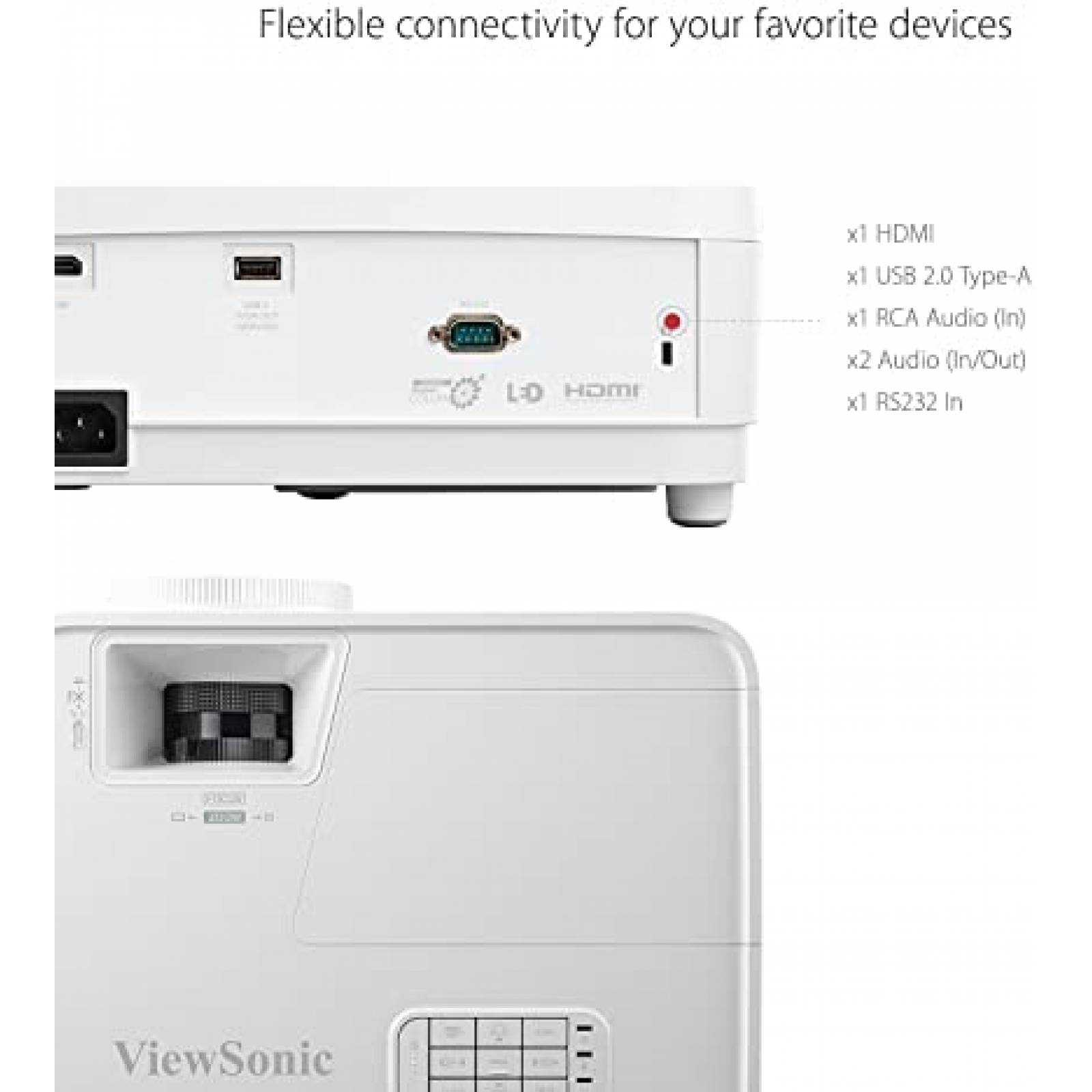 Proyector ViewSonic LS500WH 1280X800 3000 lumenes -Blanco
