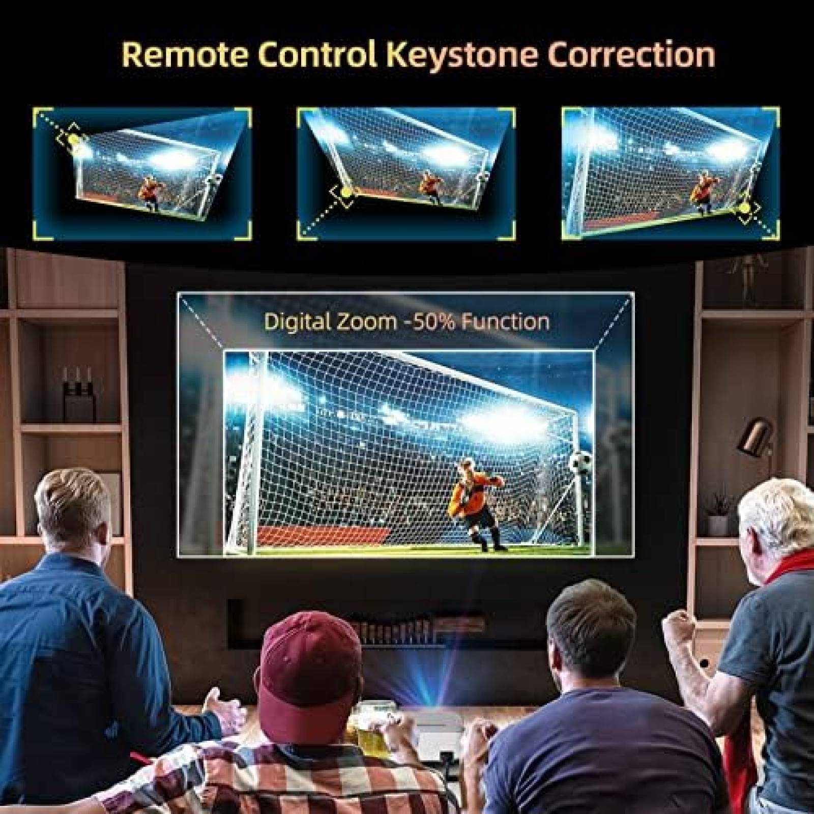 Proyector MECOOL 1080P 15000L 4K WiFi + Control -Bkanco