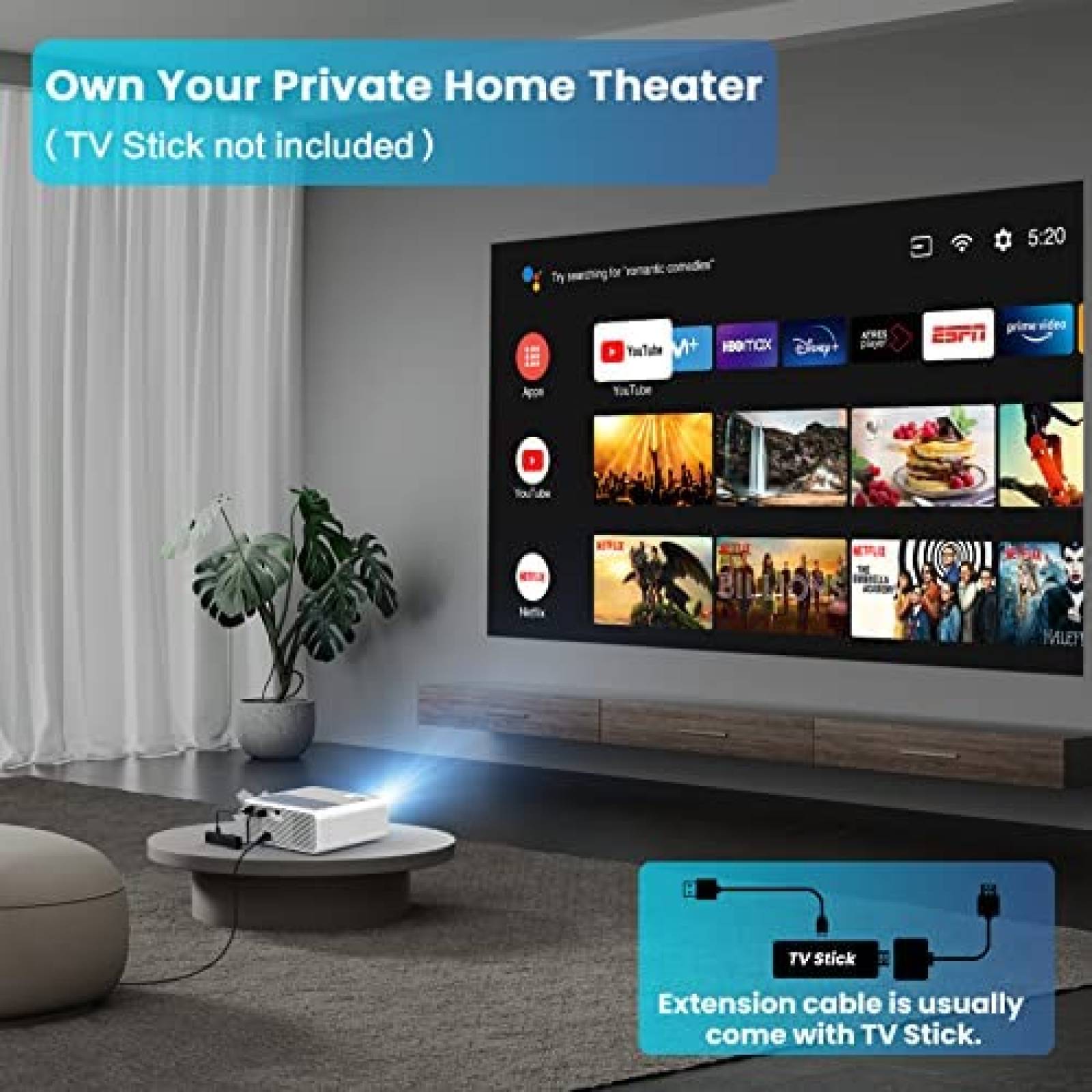 Proyector OSQ O-410 800 ANSI y 15000:1 1080P -Blanco