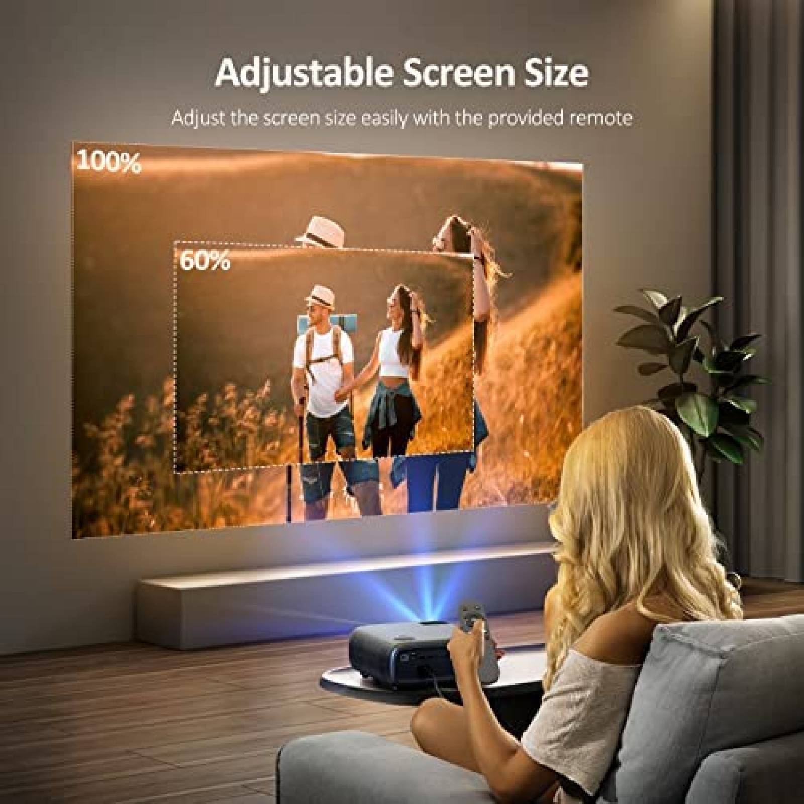 Proyector NexiGo 600 lumenes 1080P compatible con 4K -Negro