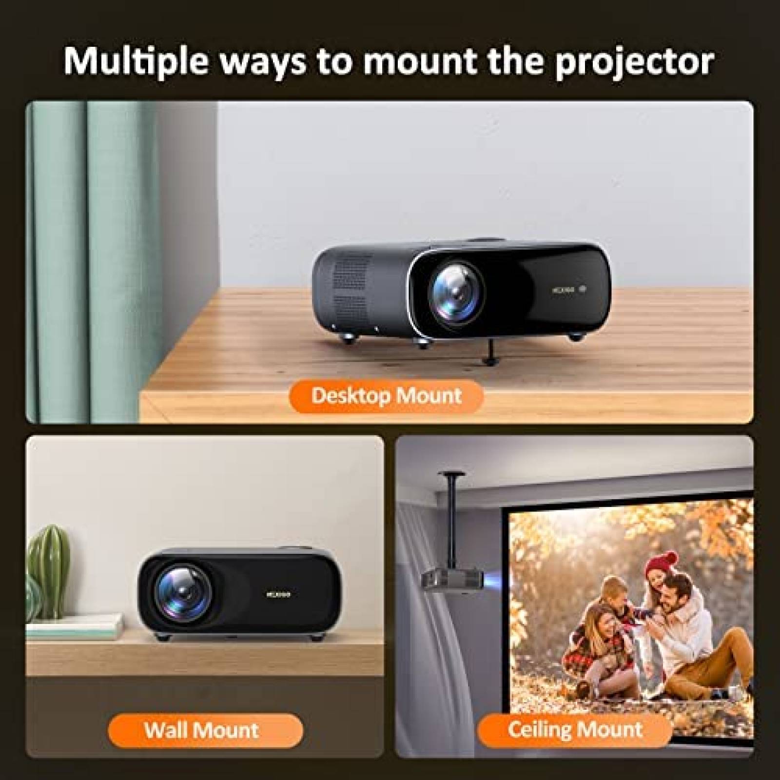 Proyector NexiGo 600 lumenes 1080P compatible con 4K -Negro