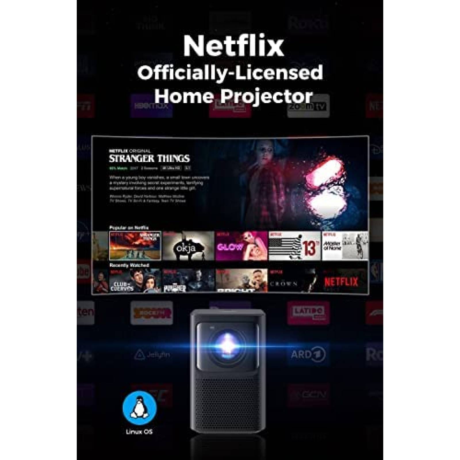 Proyector Emotn N1 500 Lumenes ANSI con Control -Negro