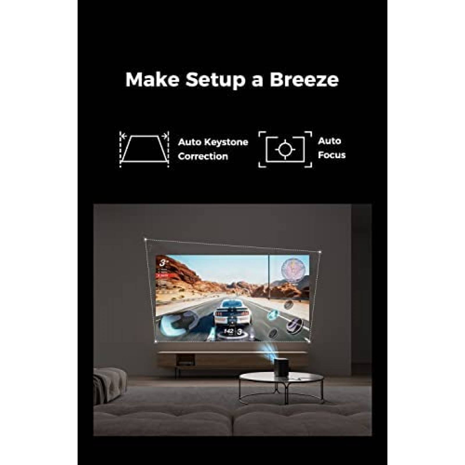 Proyector Emotn N1 500 Lumenes ANSI con Control -Negro