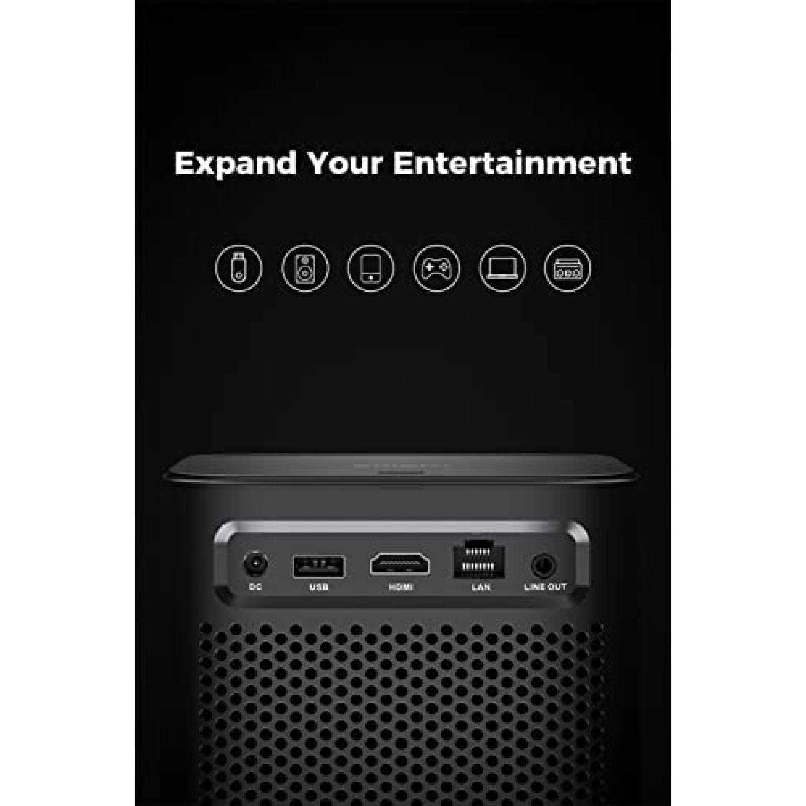 Proyector Emotn N1 500 Lumenes ANSI con Control -Negro