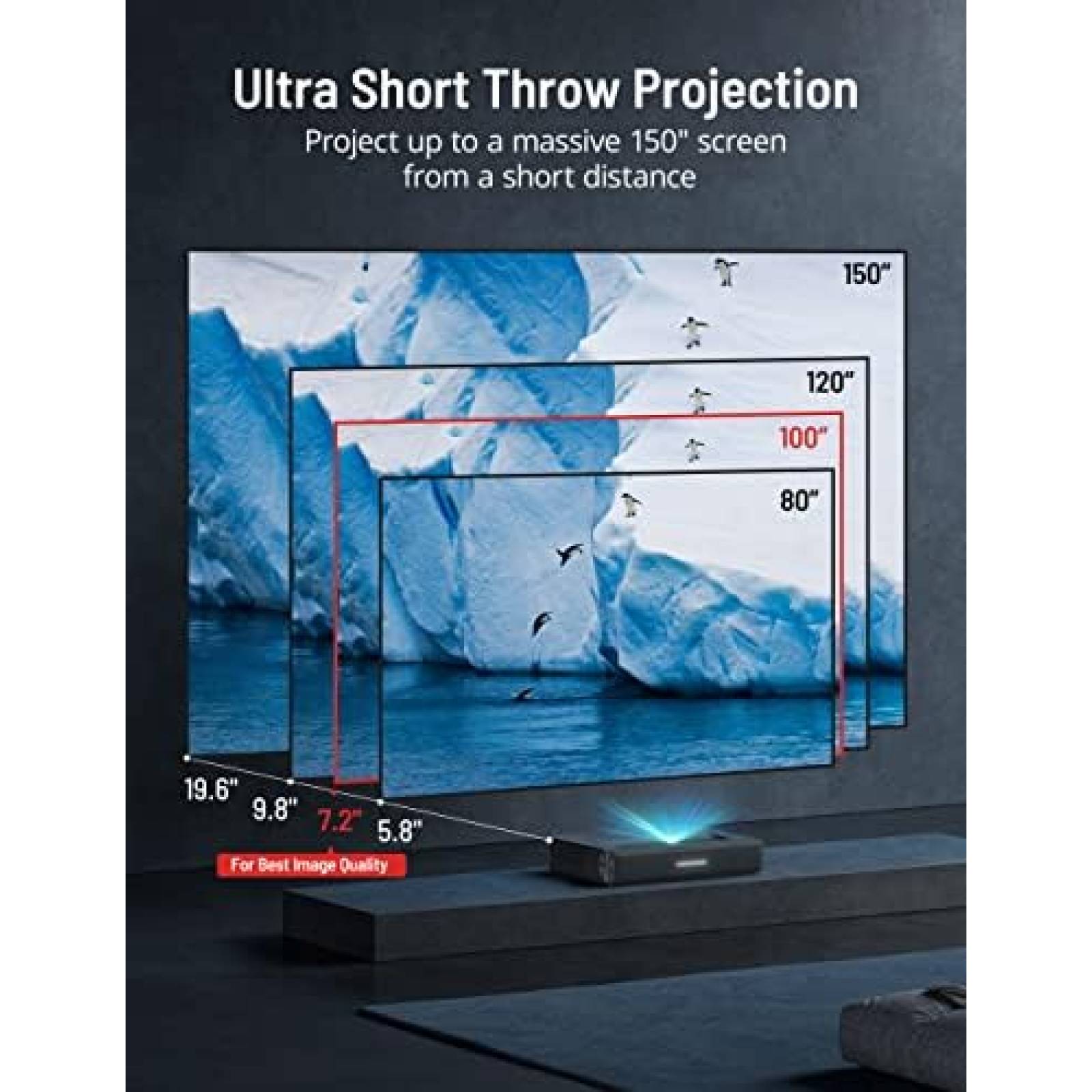 Proyector PARIS RHNE PE-LT002 2000 Lumenes ANSI -Gris