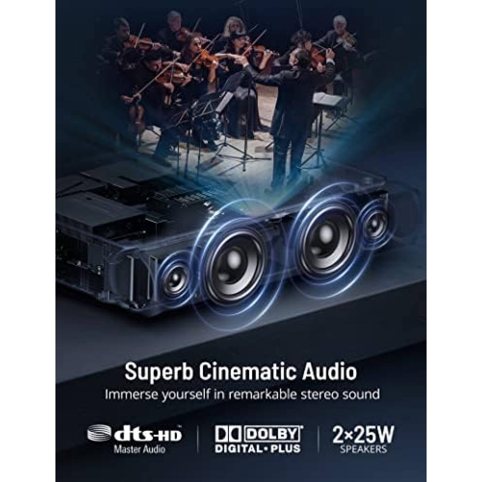 Proyector PARIS RHNE PE-LT002 2000 Lumenes ANSI -Gris