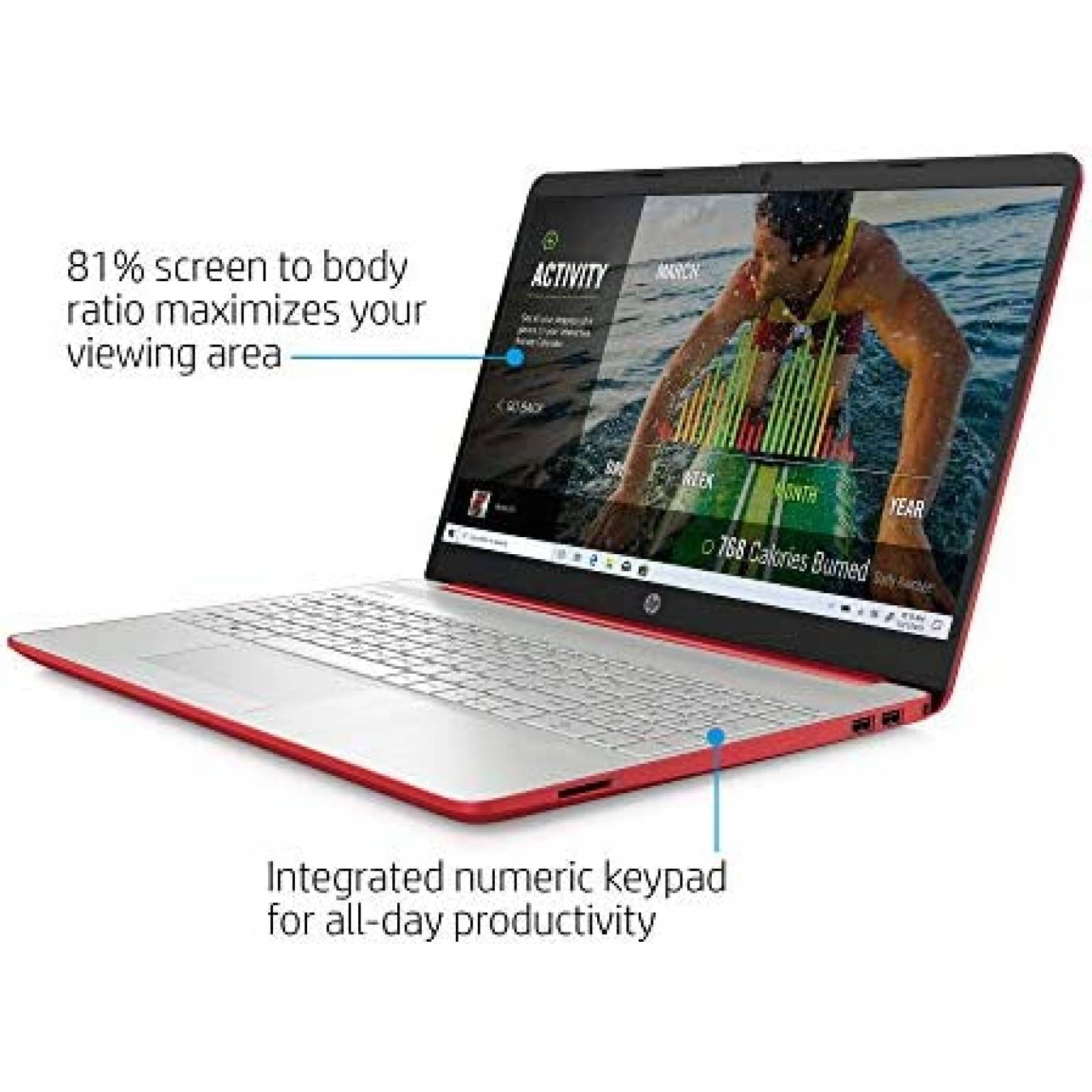 Laptop HP Pavilion 15.6'' Intel Pentium 8GB RAM 128GB -Rojo