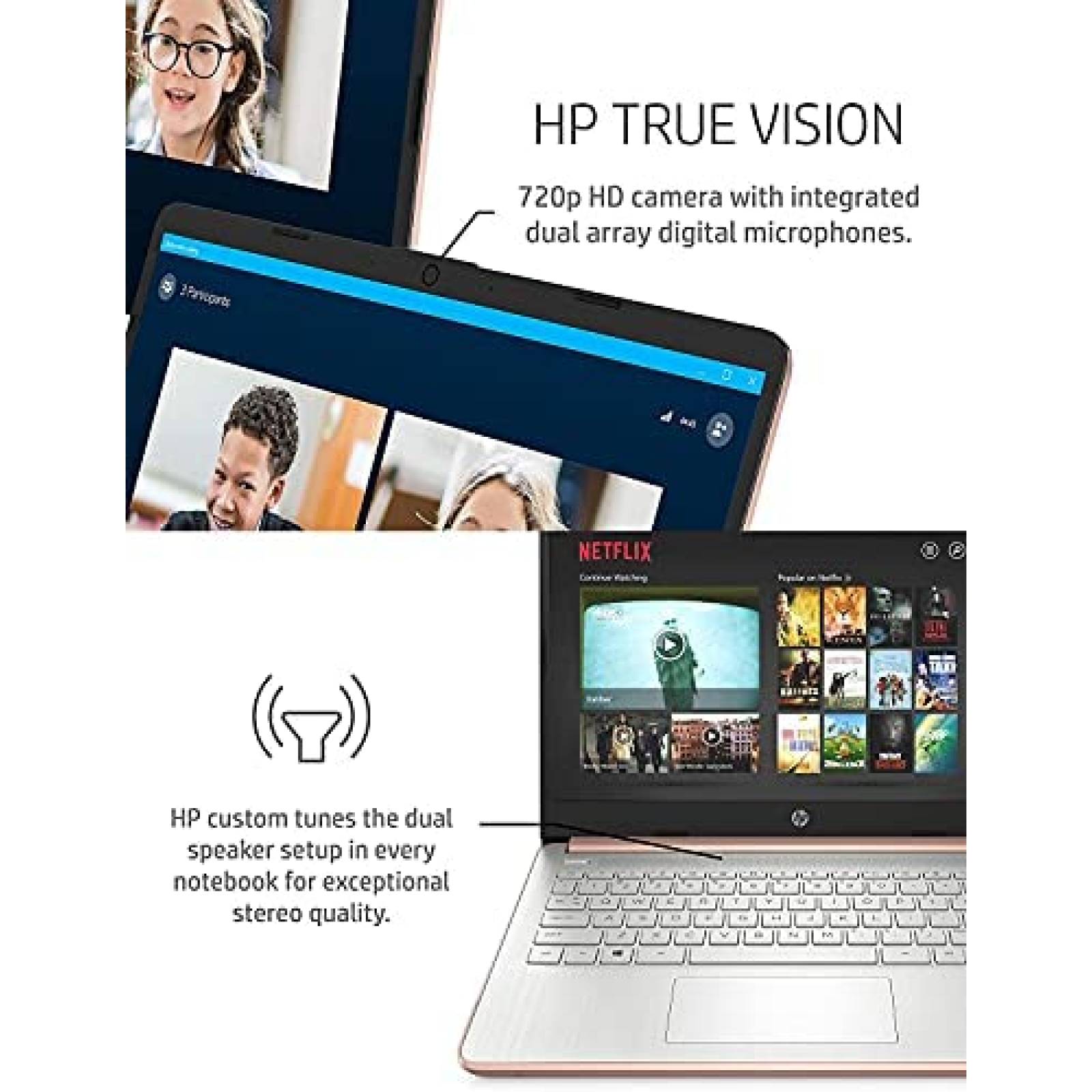 Laptop HP Pavilion 14'' Touch AMD 3000S 16GB RAM 192GB Rosa