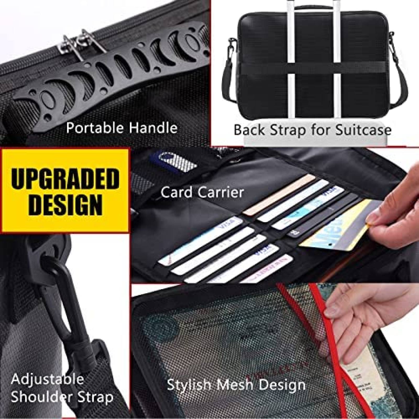 Maletin para Documentos SEKAM Aprueba de Fuego y Agua -Negro