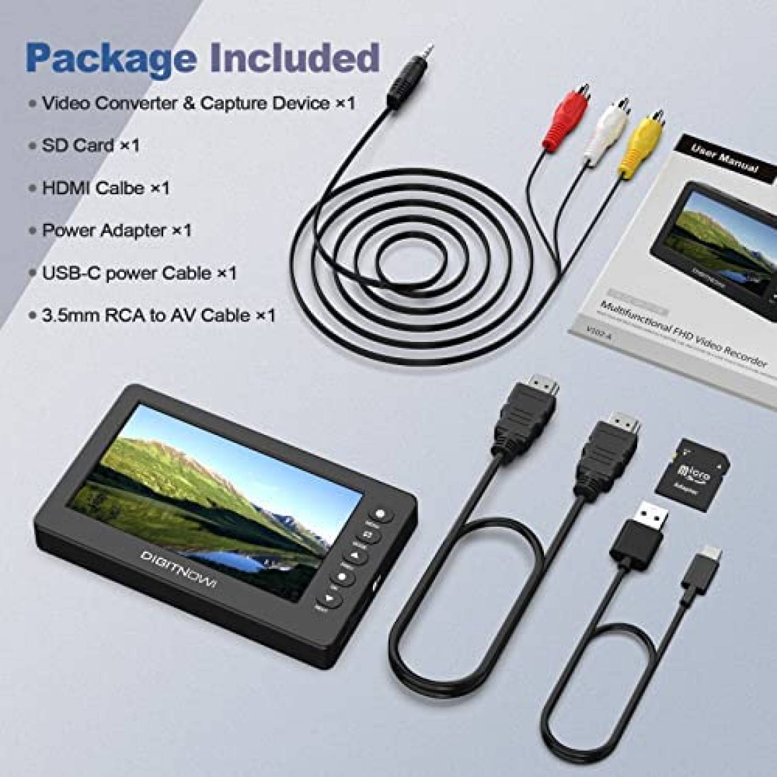 Convertidor de Video Digitnow con LCD 5'' OLED -Negro