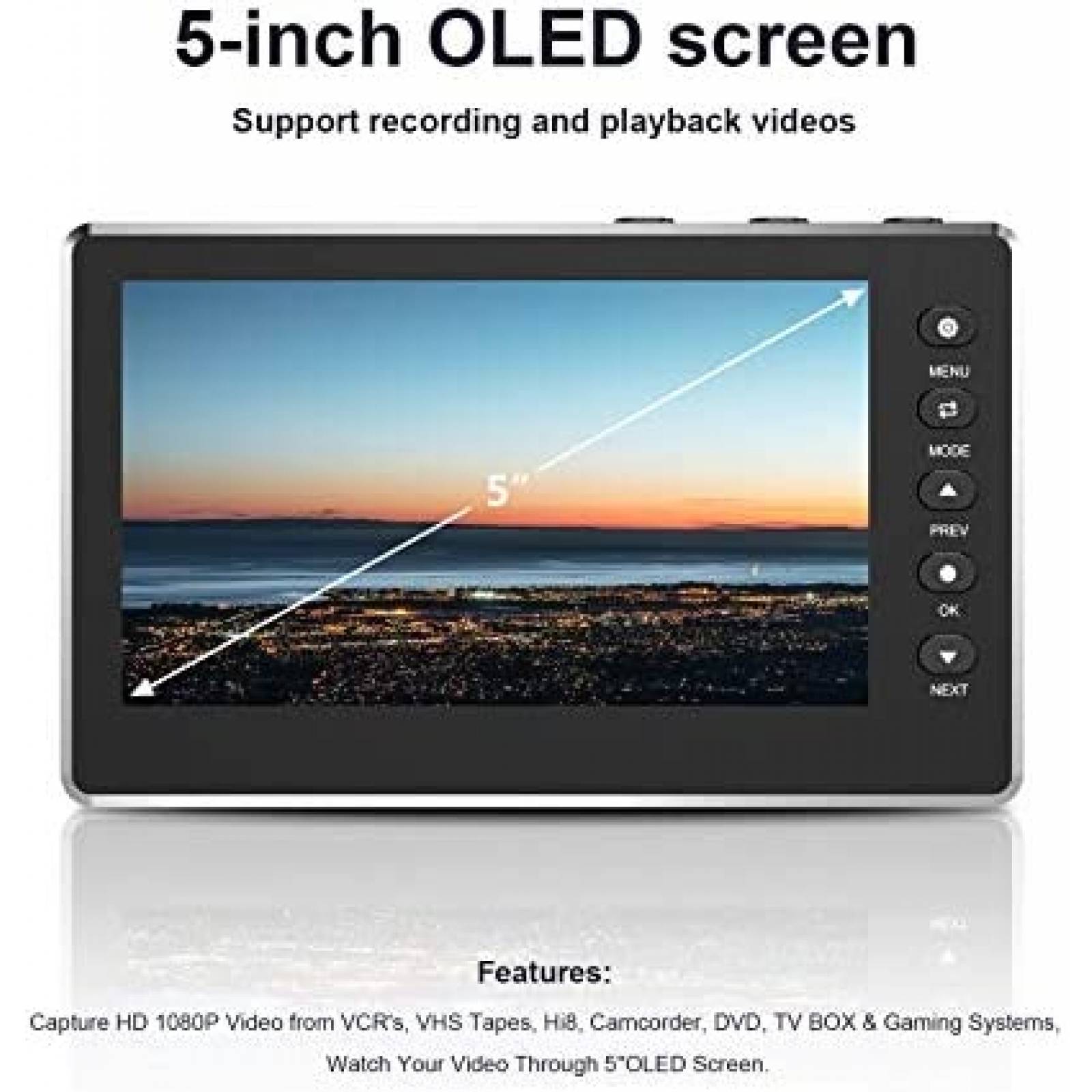 Convertidor de Video Digitnow con LCD 5'' OLED -Negro