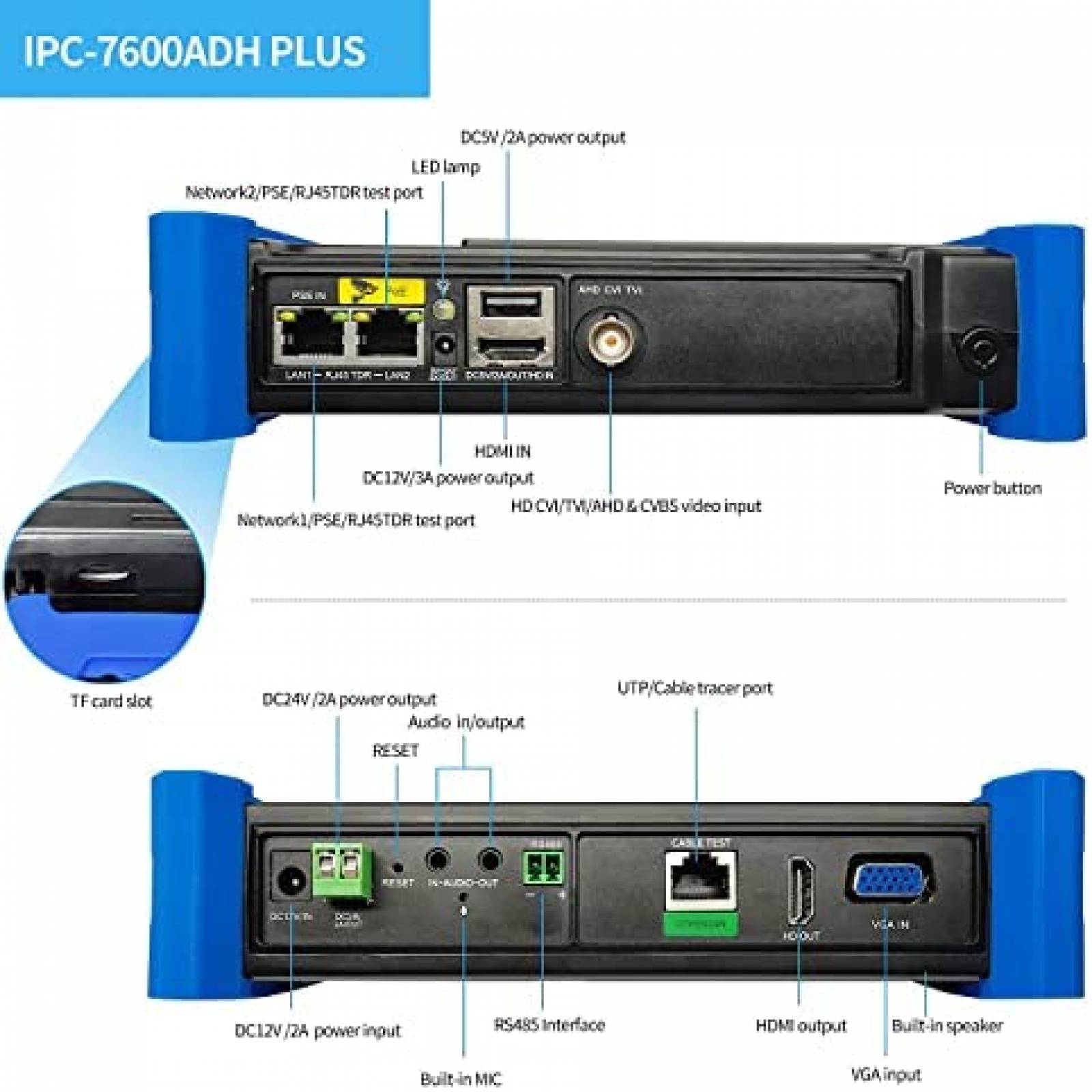 Monitor Portatil Rsrteng CCTV 8K 32MP AHD HDMI -Negro