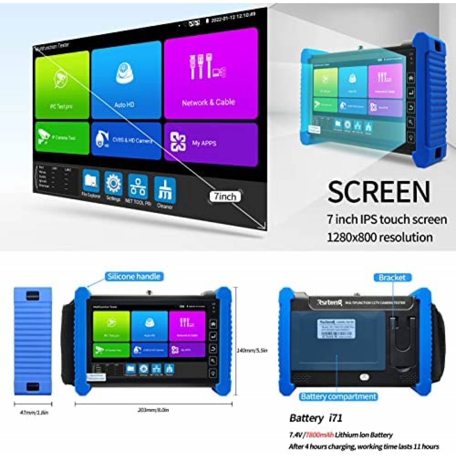 Monitor Portatil Rsrteng CCTV 8K 32MP AHD HDMI -Negro