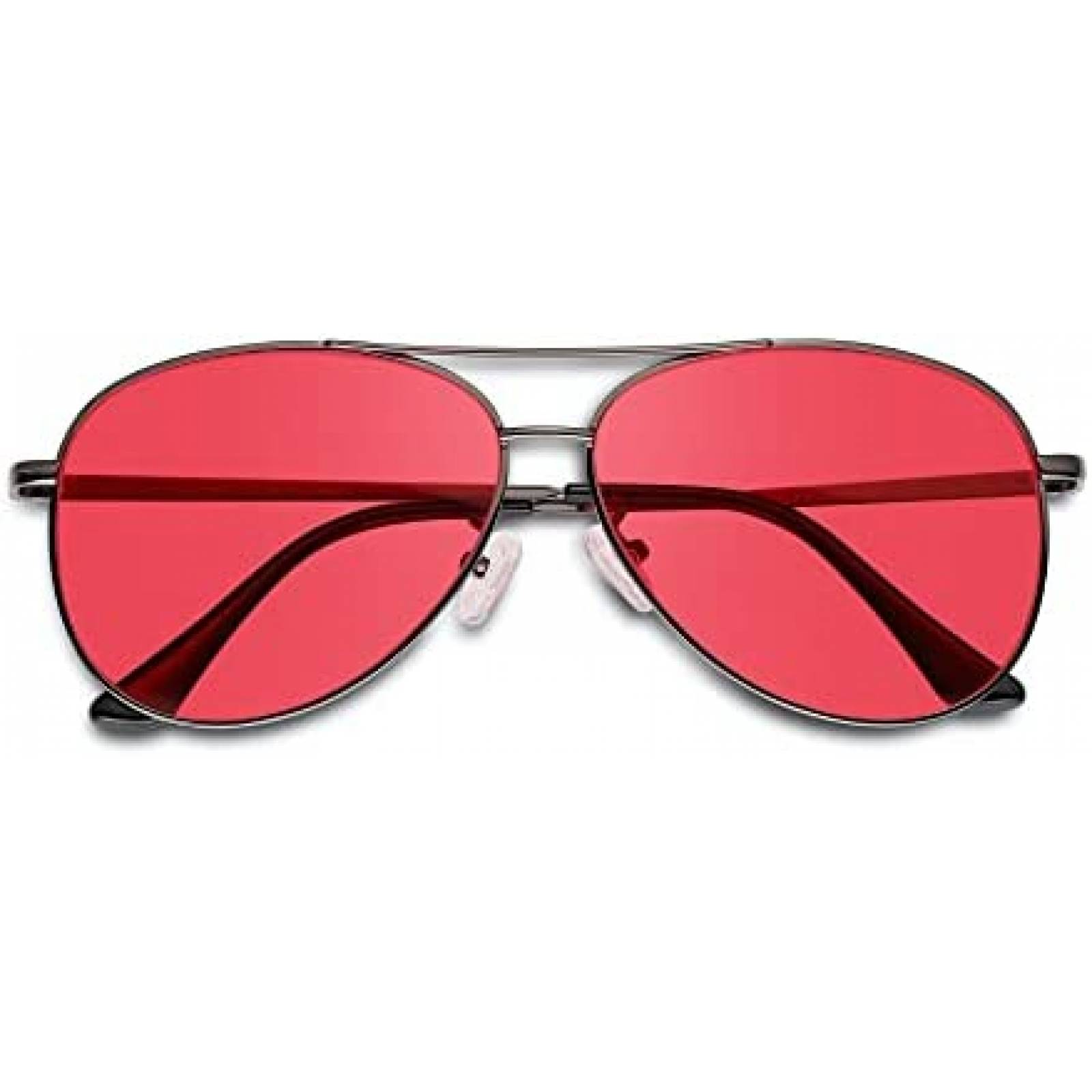 Lentes de Sol Pilestone Estilo Aviador Para Hombre -Rojo