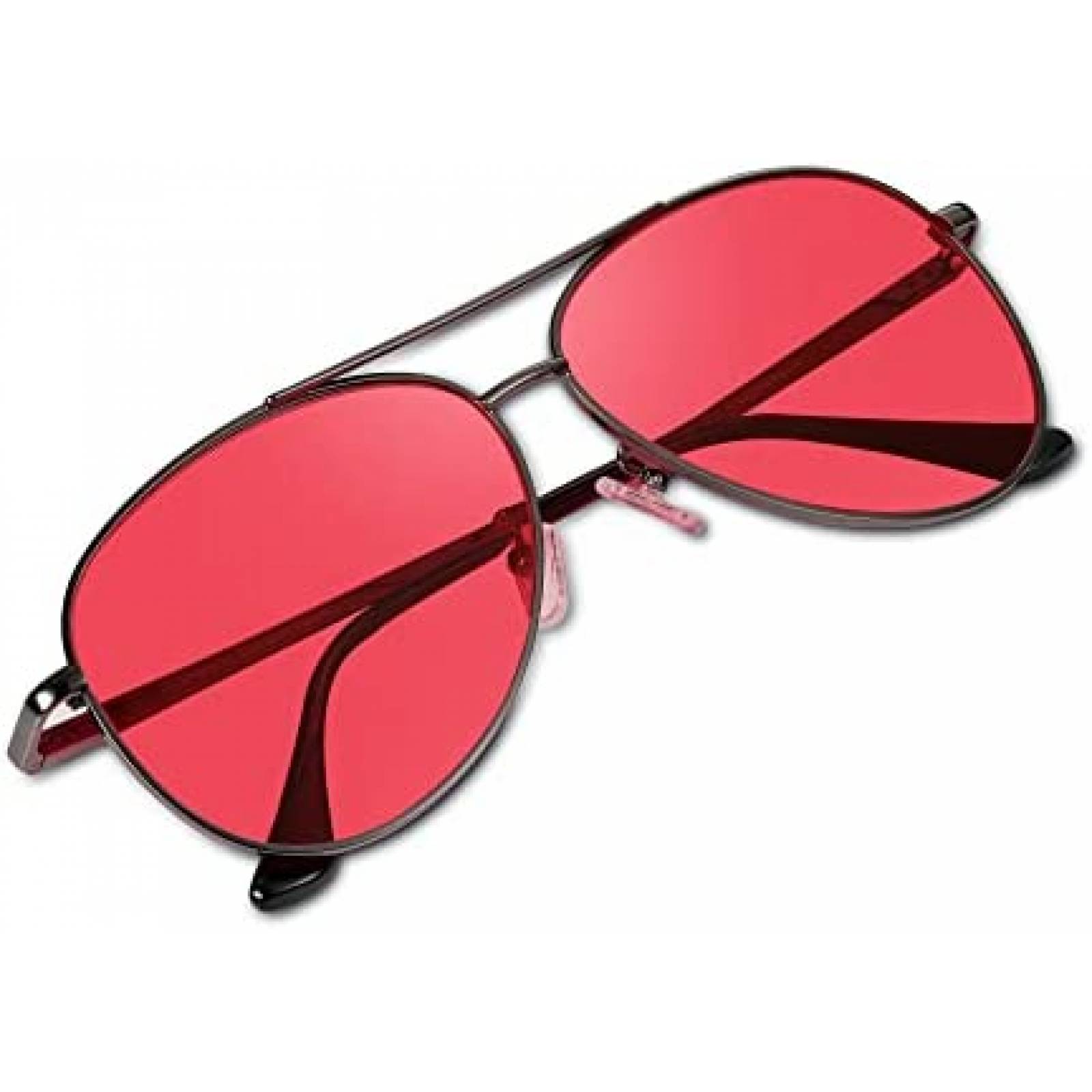 Lentes de Sol Pilestone Estilo Aviador Para Hombre -Rojo