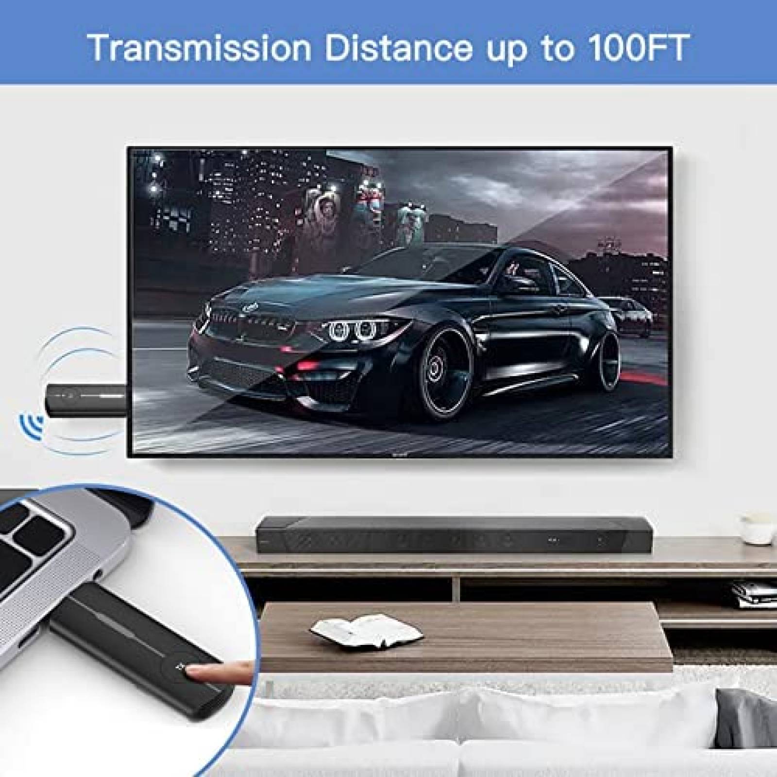 Transmisor y Receptor HDMI Inalambrico GUSSLM 4K30Hz HD